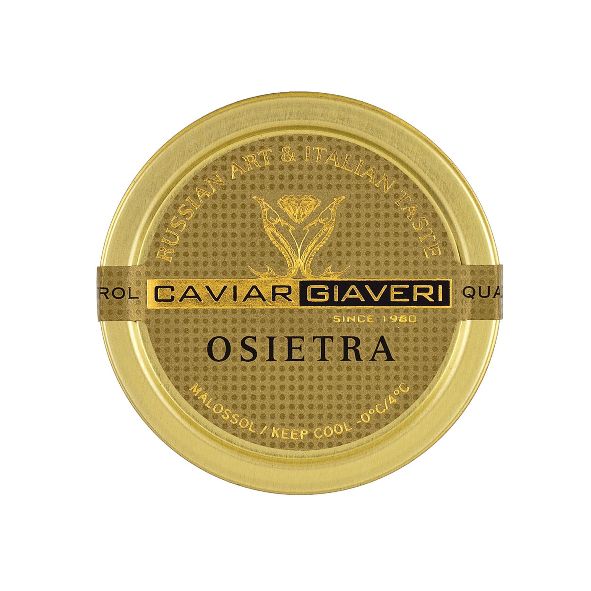 1 confezione - Caviale Osietra Heritage 100 gr con due cucchiaini in madreperla Caviar Giaveri vista1
