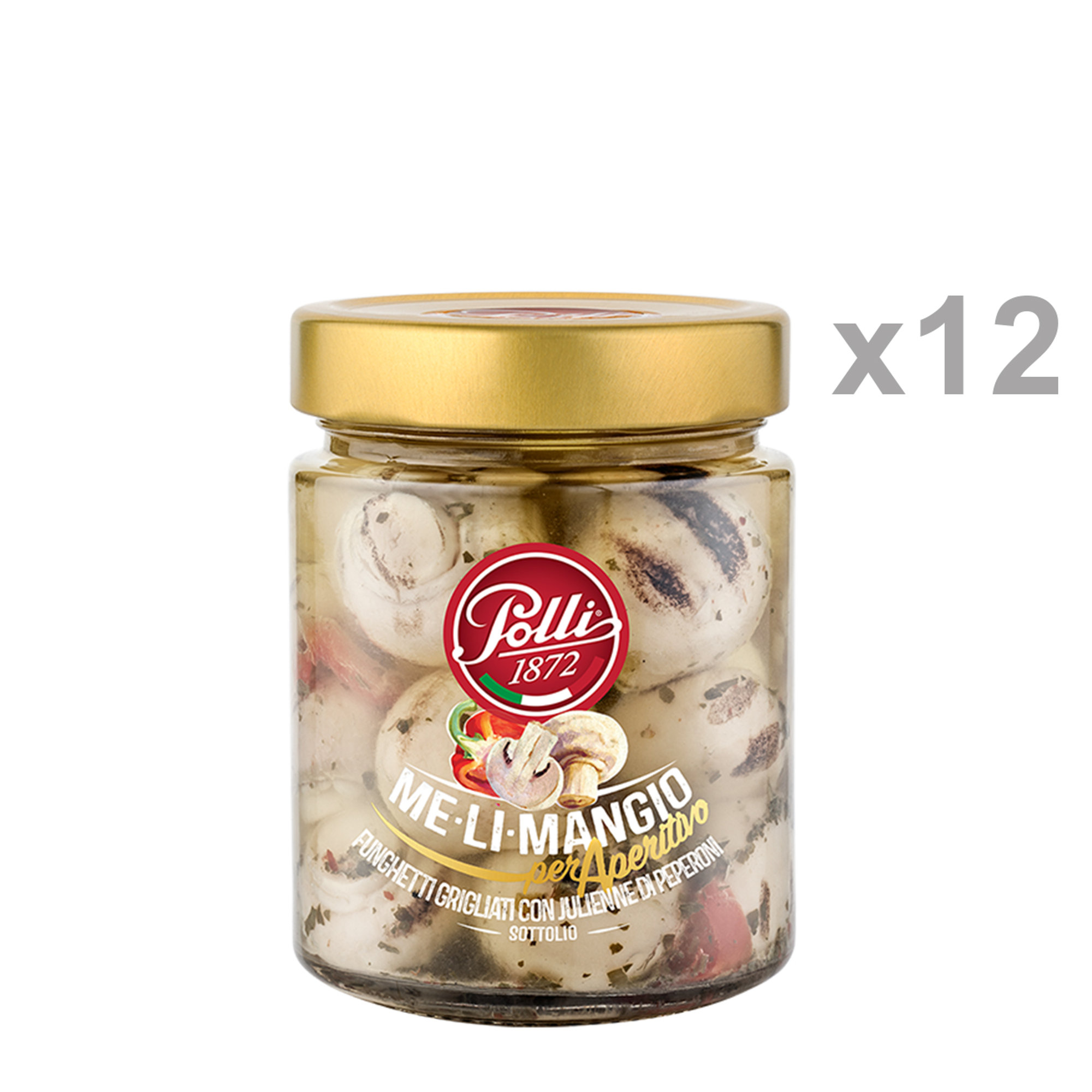 12 vasetti - "Me Li Mangio" Funghetti Grigliati con Julienne di Peperoni 285 gr Polli vista0