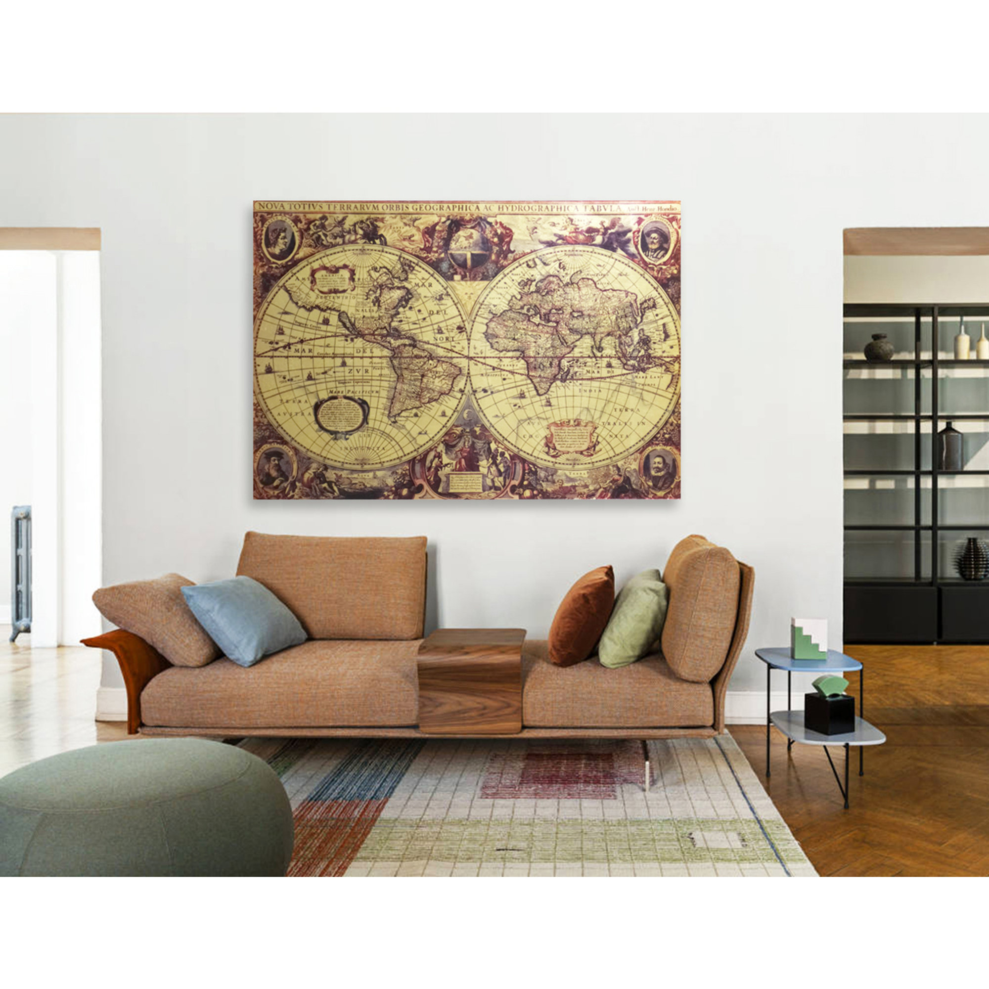 OEUVRES D'ART SUR VERRE - Globe contemporain - Cadre en finition feuille dorée Florence Glass vista1