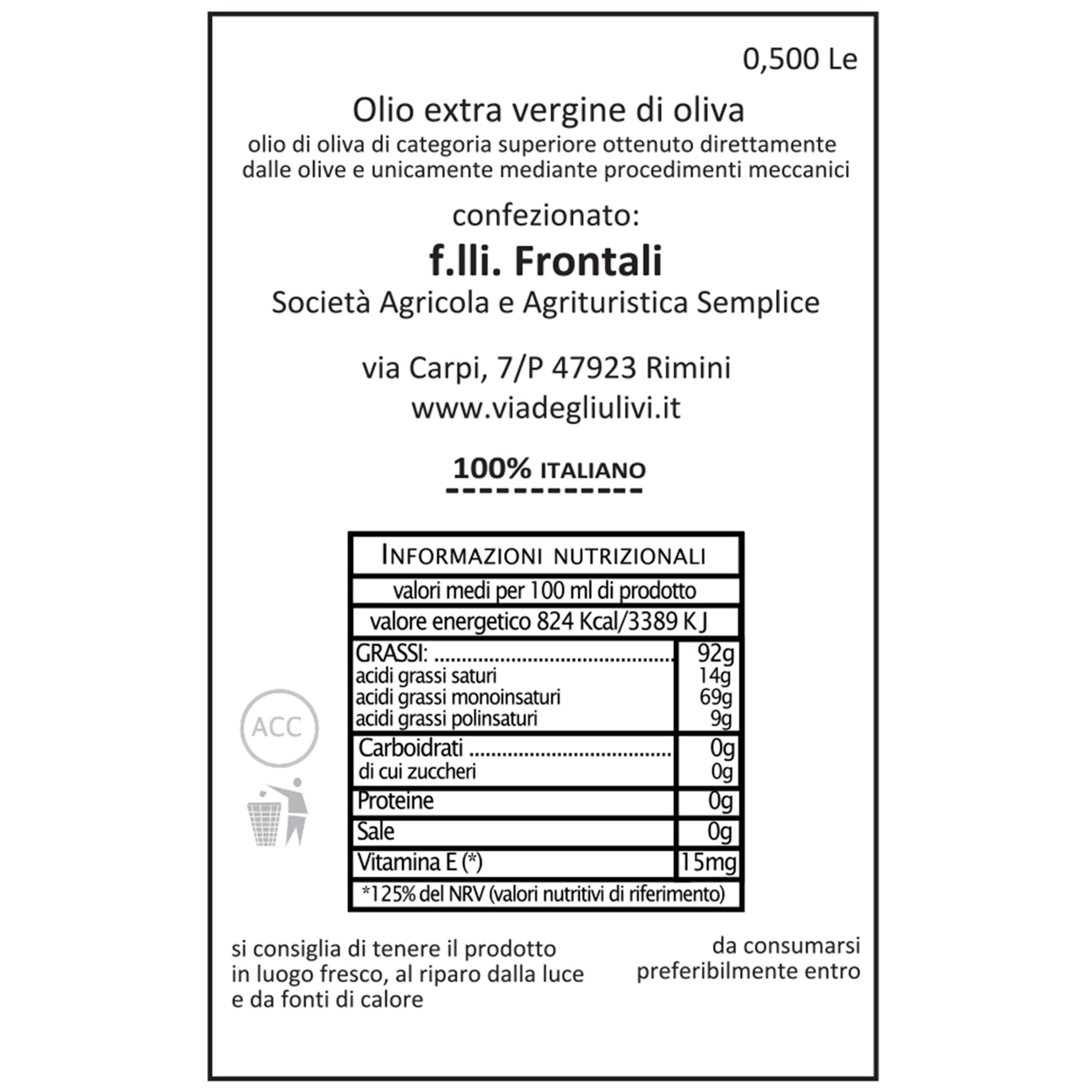 Caja regalo mixta: 1 botella de aceite EVO 50 cl - 1 frasco Salsa picante 140 gr - 1 frasco Tomates en aceite EVO 190 gr - 1 botella «Guarò» Sangiovese Fratelli Frontali vista4