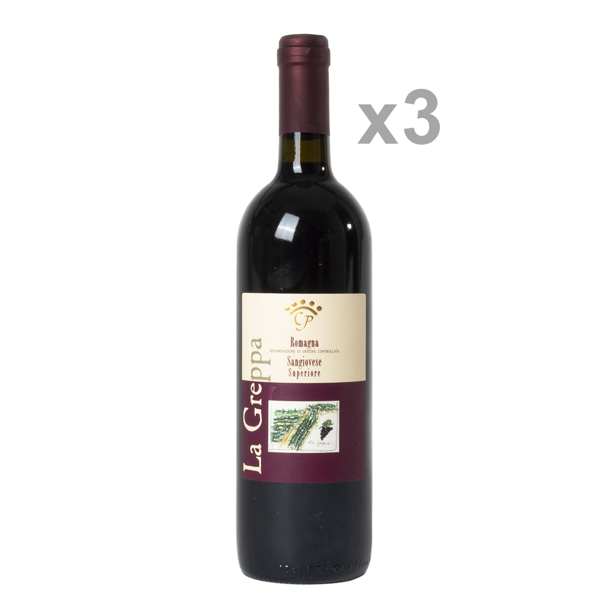 3 bouteilles - « La Greppa » Romagna Sangiovese Superiore DOC Cantina Pastocchi vista0