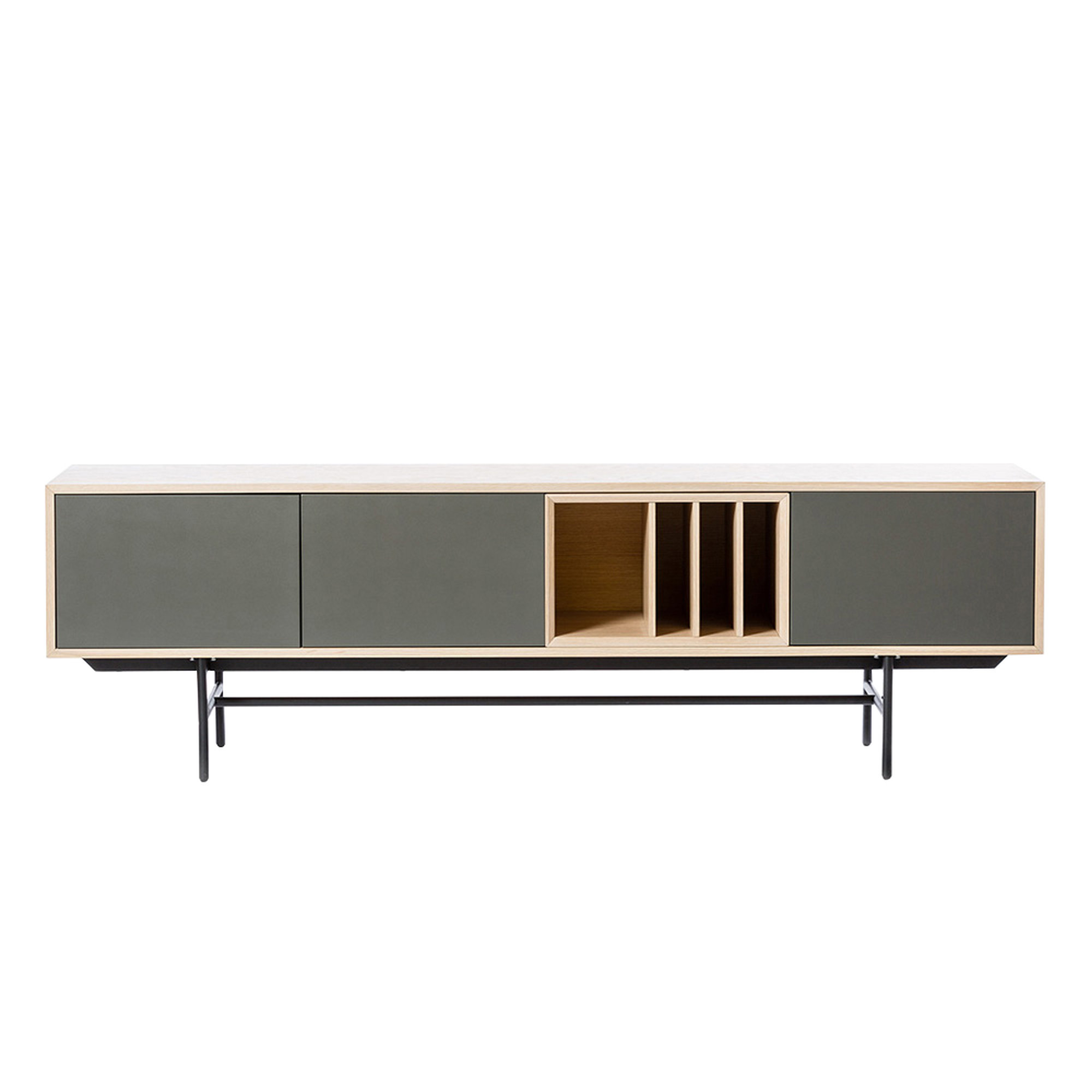 Porta TV 3 ante VALENCIA, rovere grigio sbiancato/grigio scuro opaco Unico Milano vista2