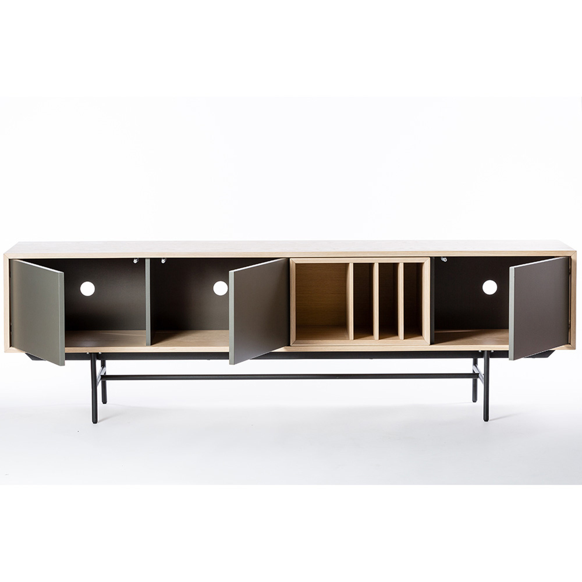Porta TV 3 ante VALENCIA, rovere grigio sbiancato/grigio scuro opaco Unico Milano vista3