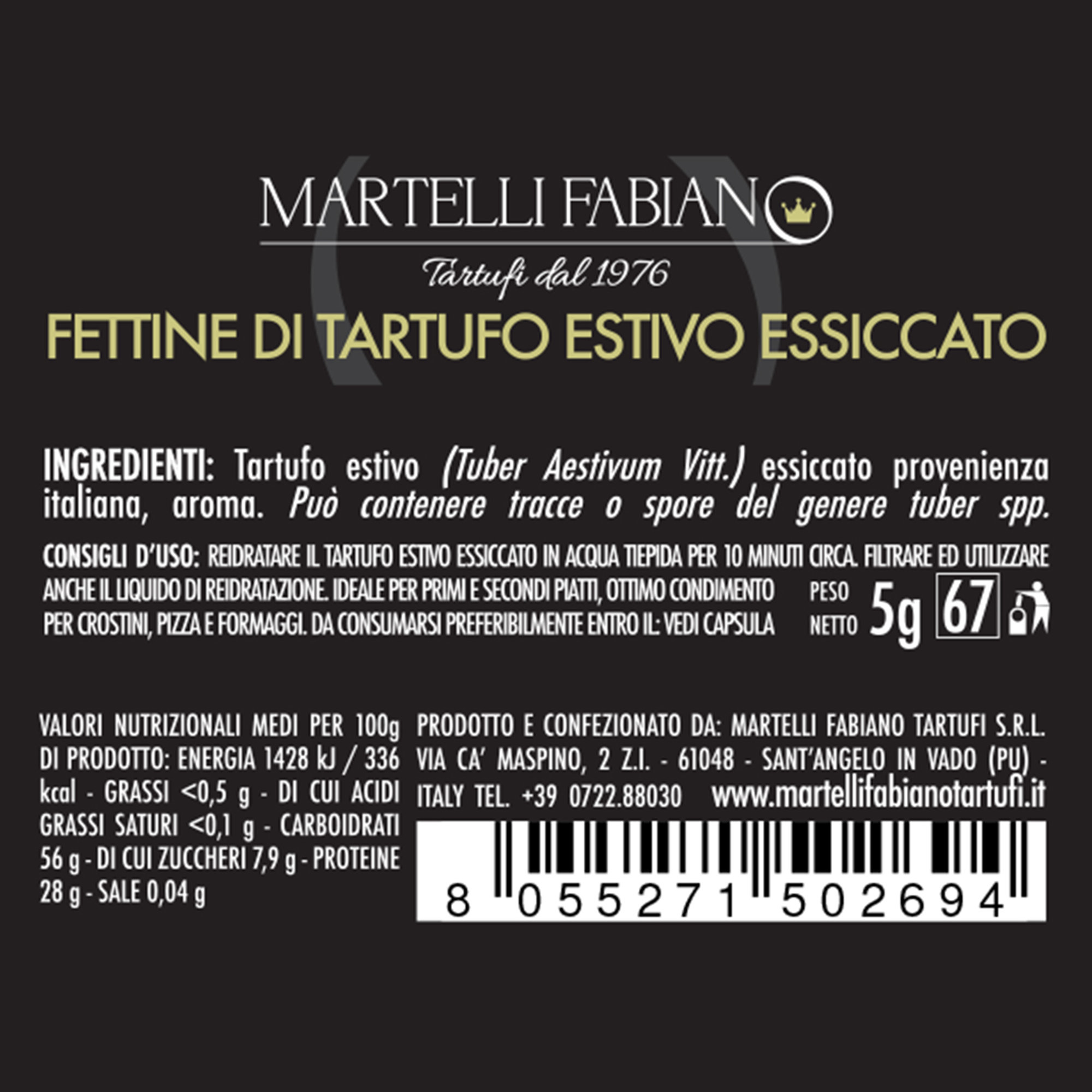 3 frascos - Rebanadas de trufa de verano secas 5 gr Martelli Fabiano Trufas vista1