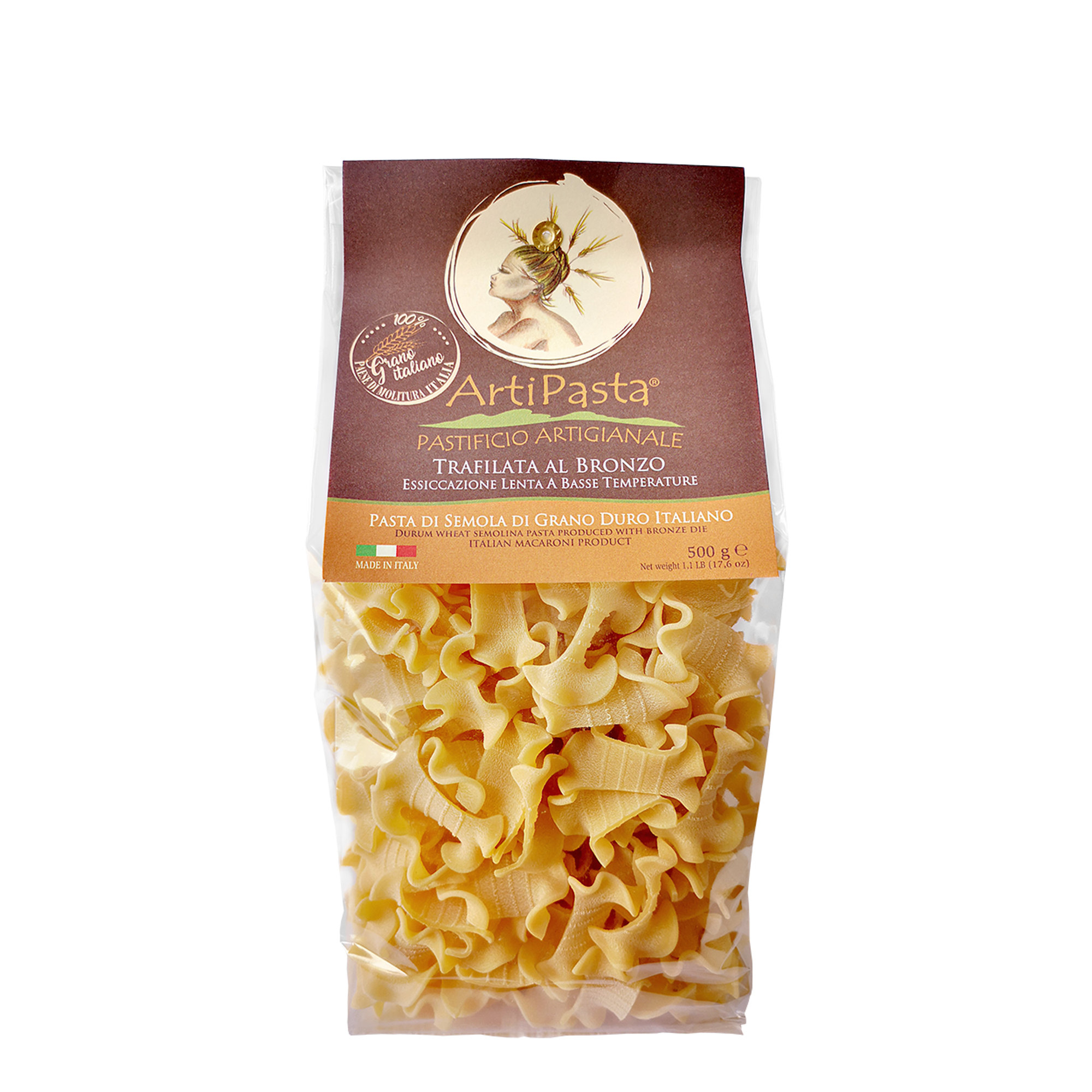 12 paquetes mixtos de 500 gr: 3 Pappardelle - 3 Jackdaw - 3 Ojos de lobo - 3 Calamarata Artipasta vista2