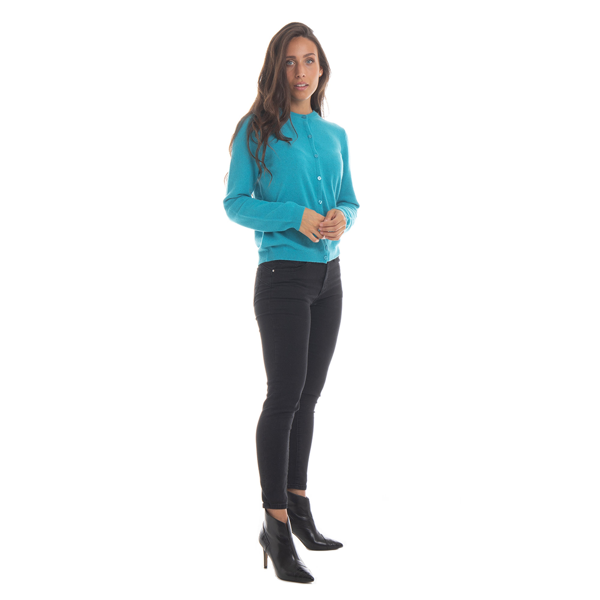 Cardigan a maniche lunghe con bottoni blu Twinset vista1