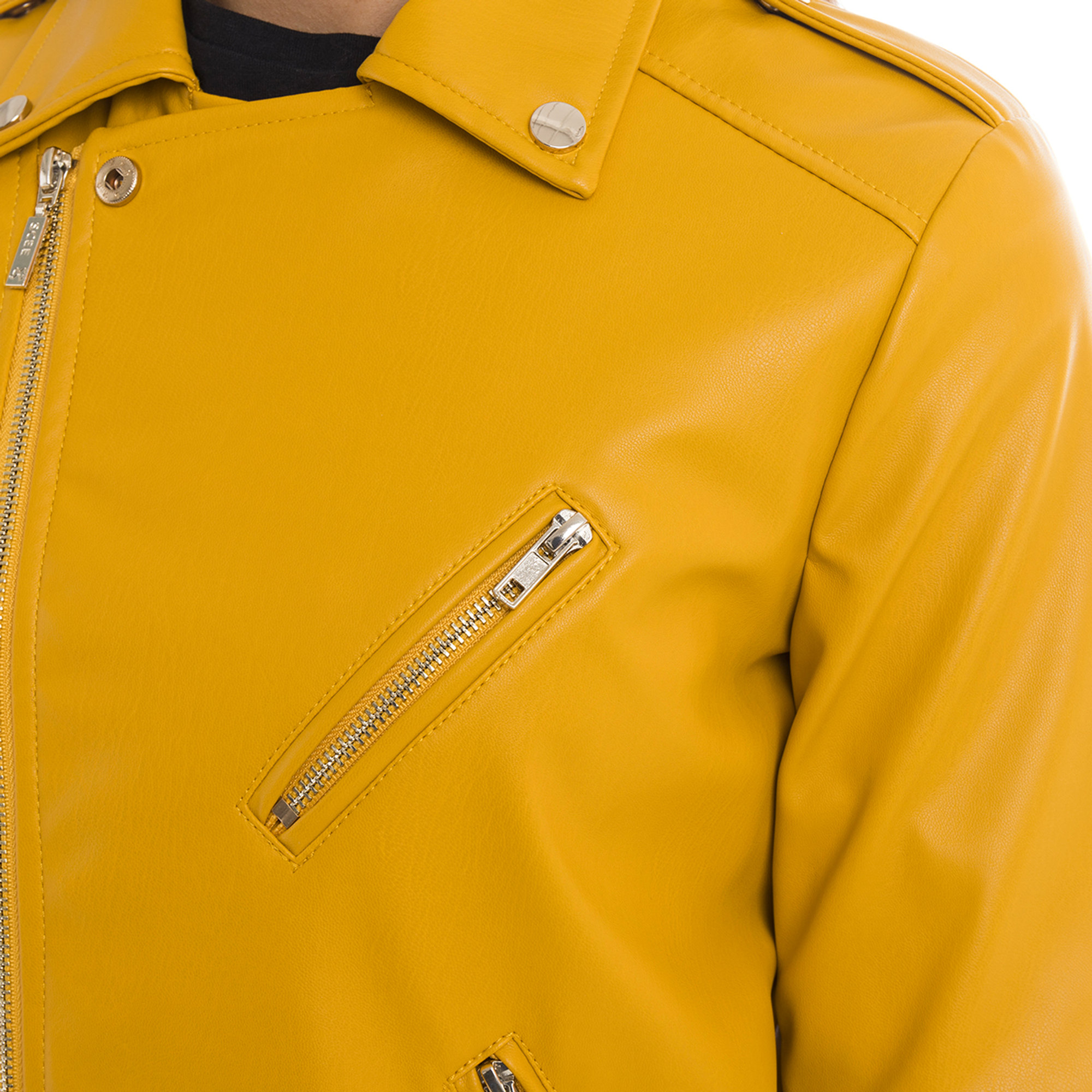 Chiodo in ecopelle color giallo scuro giallo Twinset vista1