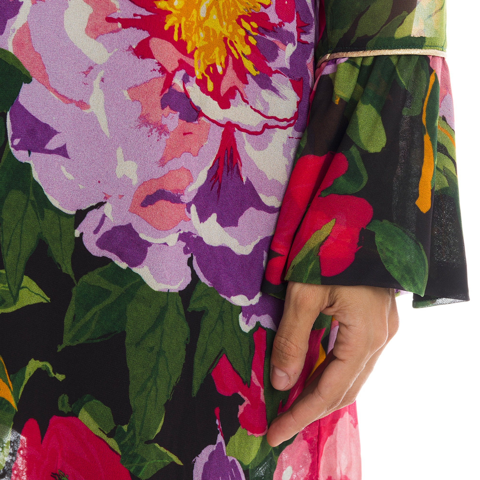 Abito corto a fiori con pizzo multicolor Twinset vista2