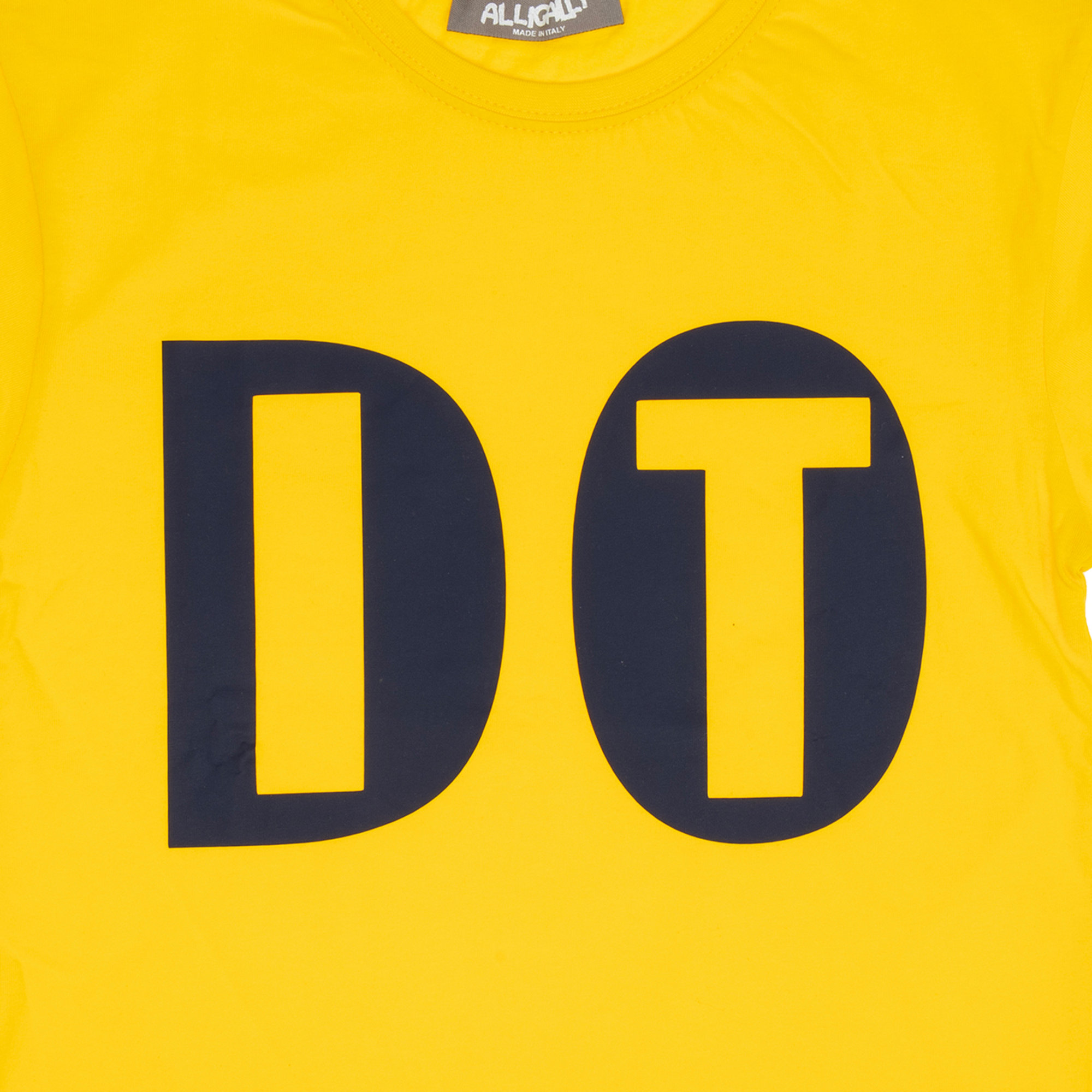 T-shirt in cotone a maniche corte Do it gialla Alligalli vista2