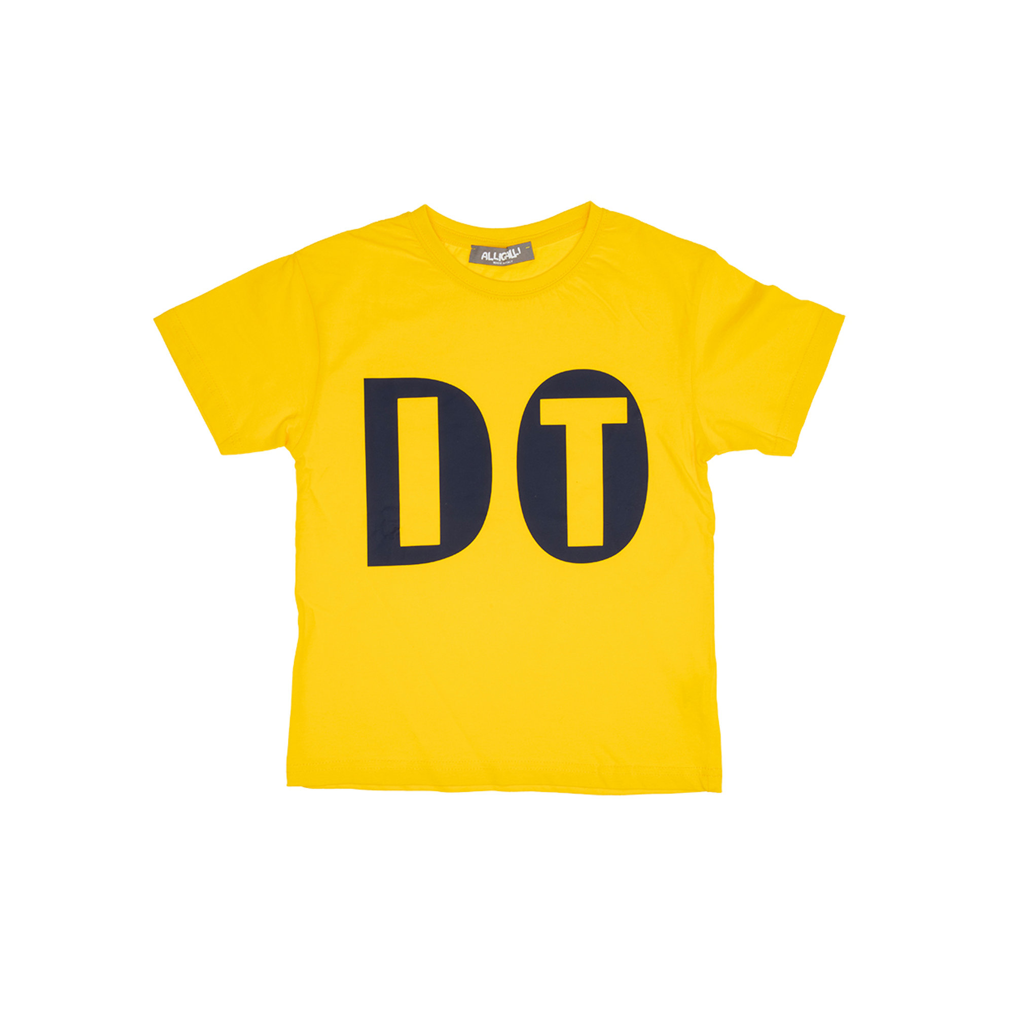 T-shirt in cotone a maniche corte Do it gialla Alligalli vista0