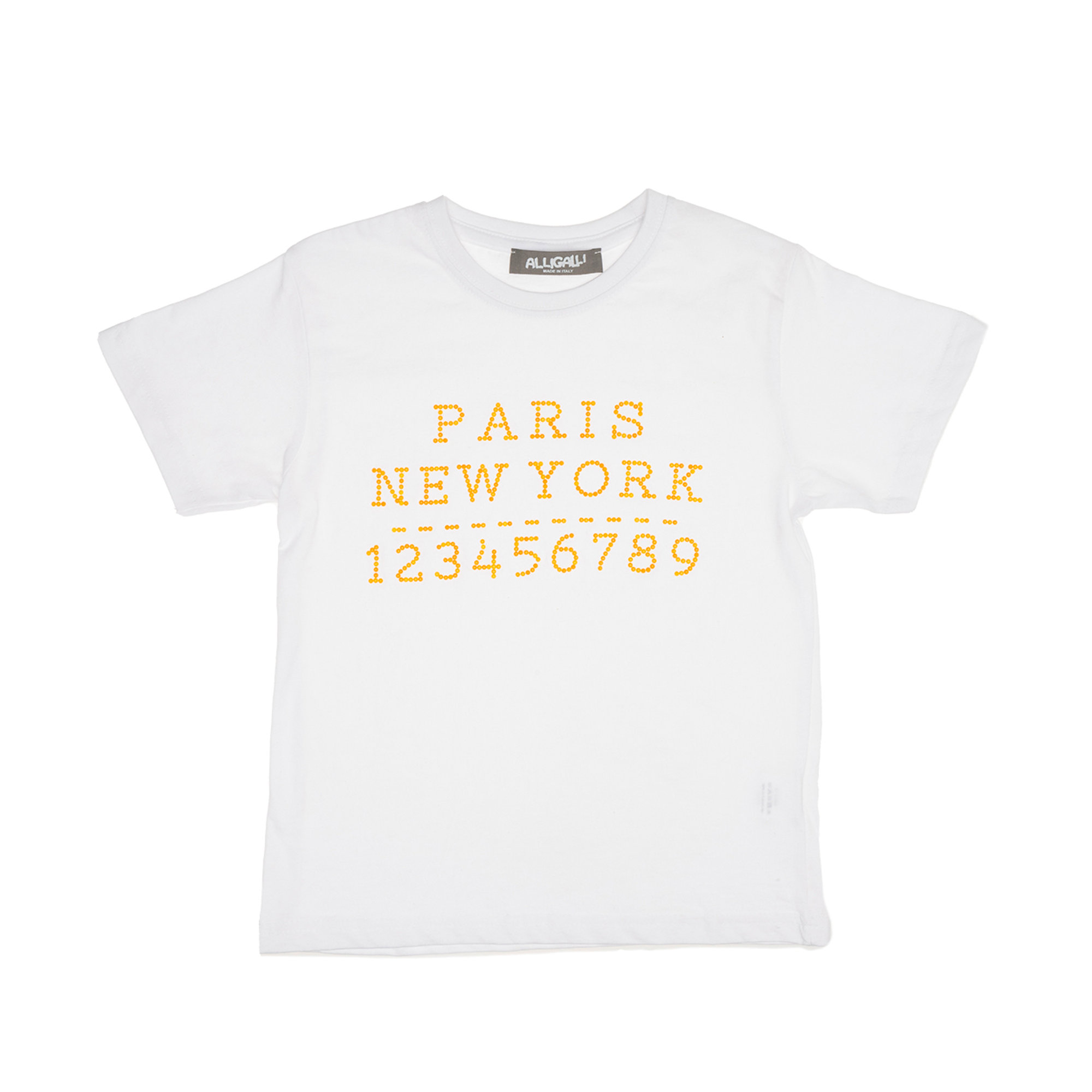 T-shirt in cotone a maniche corte bianca Alligalli vista0