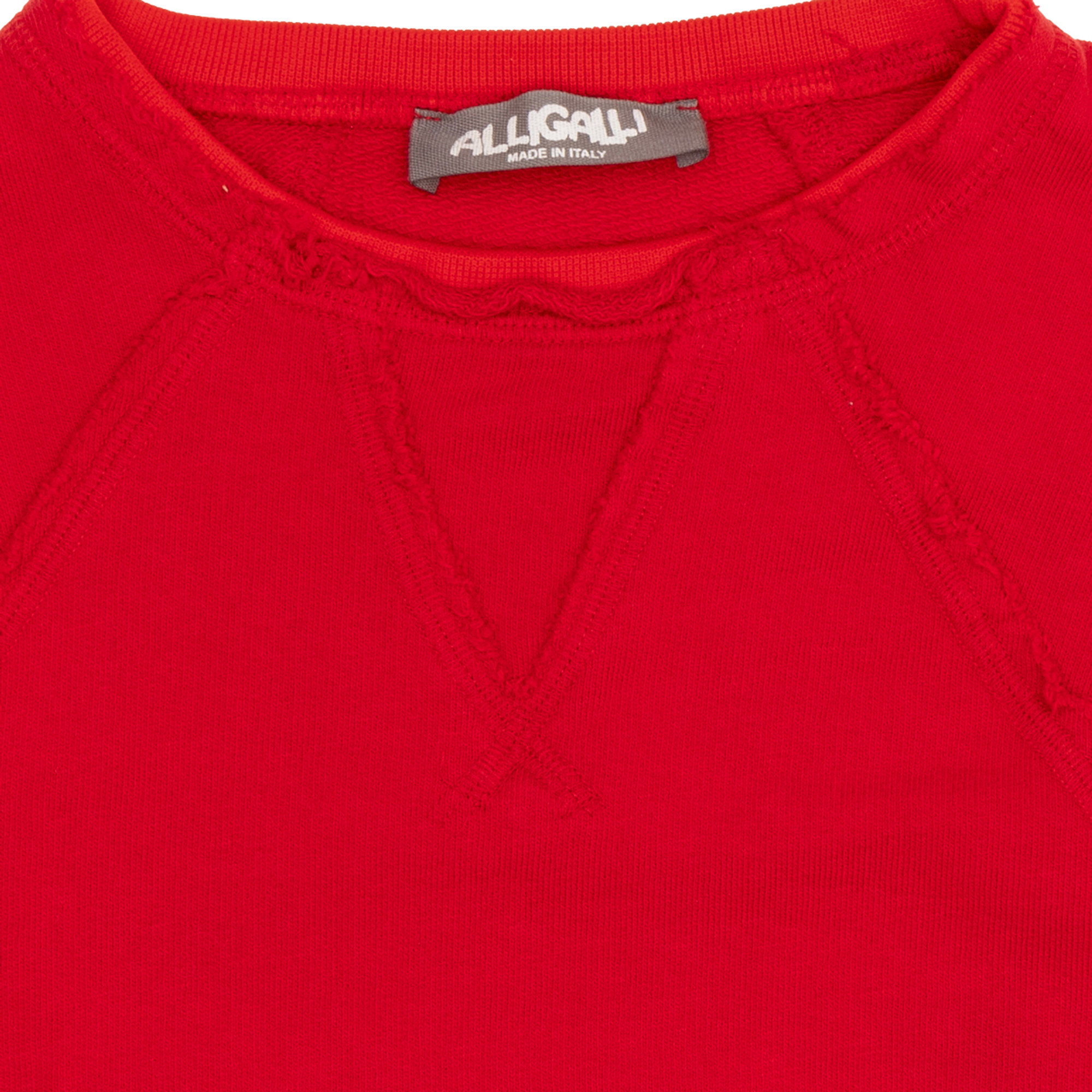 Gilet in felpa a taglio vivo rosso Alligalli vista2