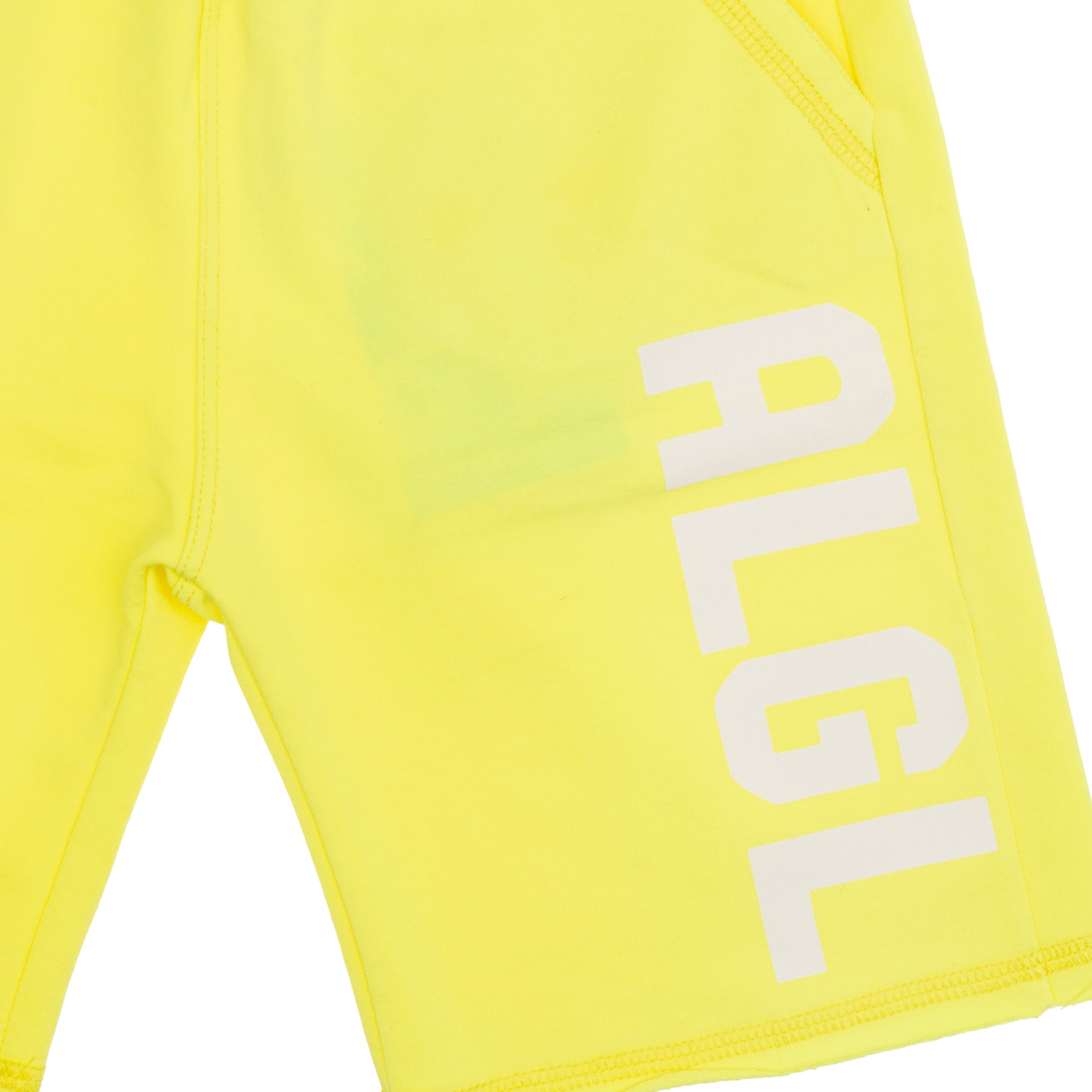 Bermuda in felpa fluo con stampa gialli Alligalli vista2