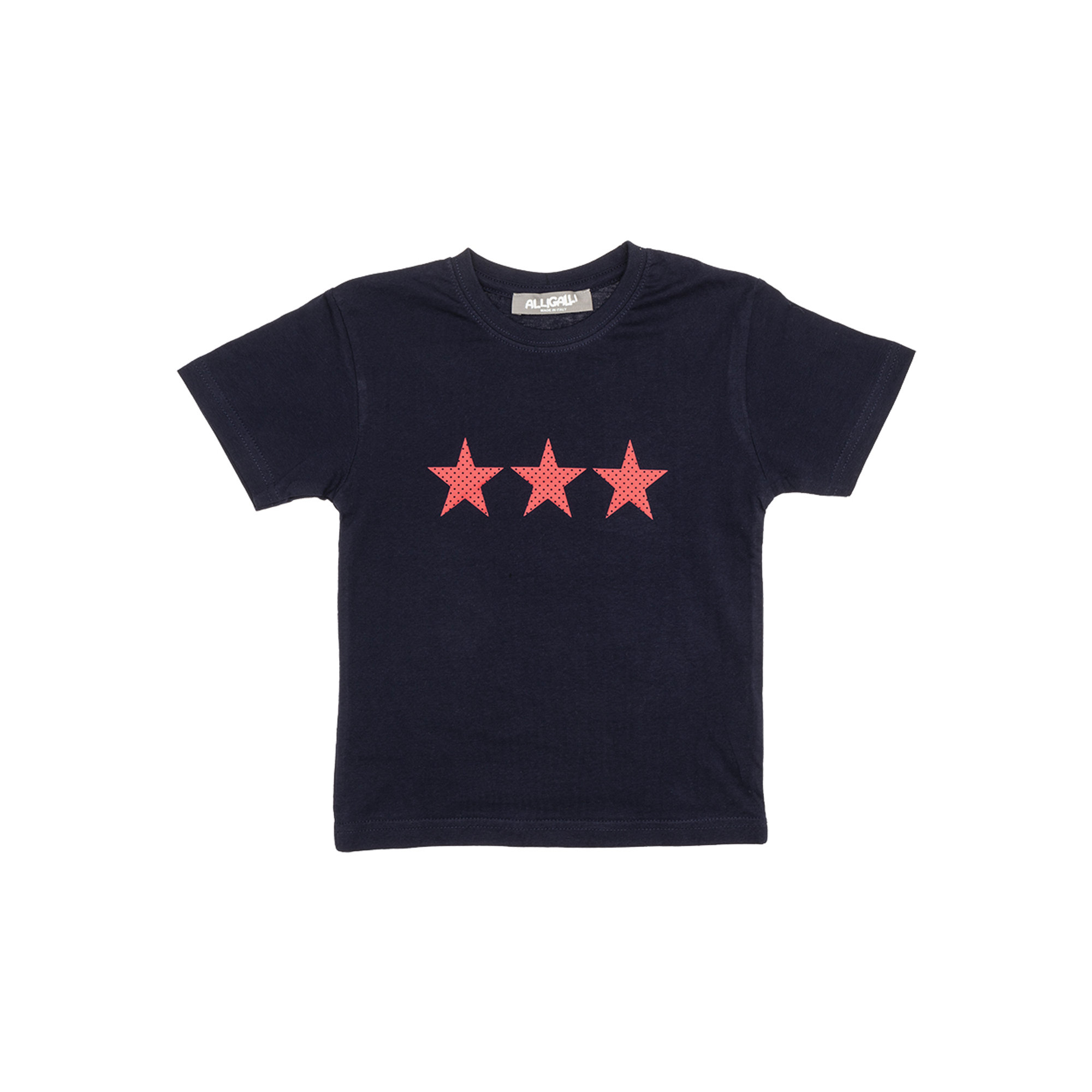 T-shirt in cotone a maniche corte stelle blu Alligalli vista0