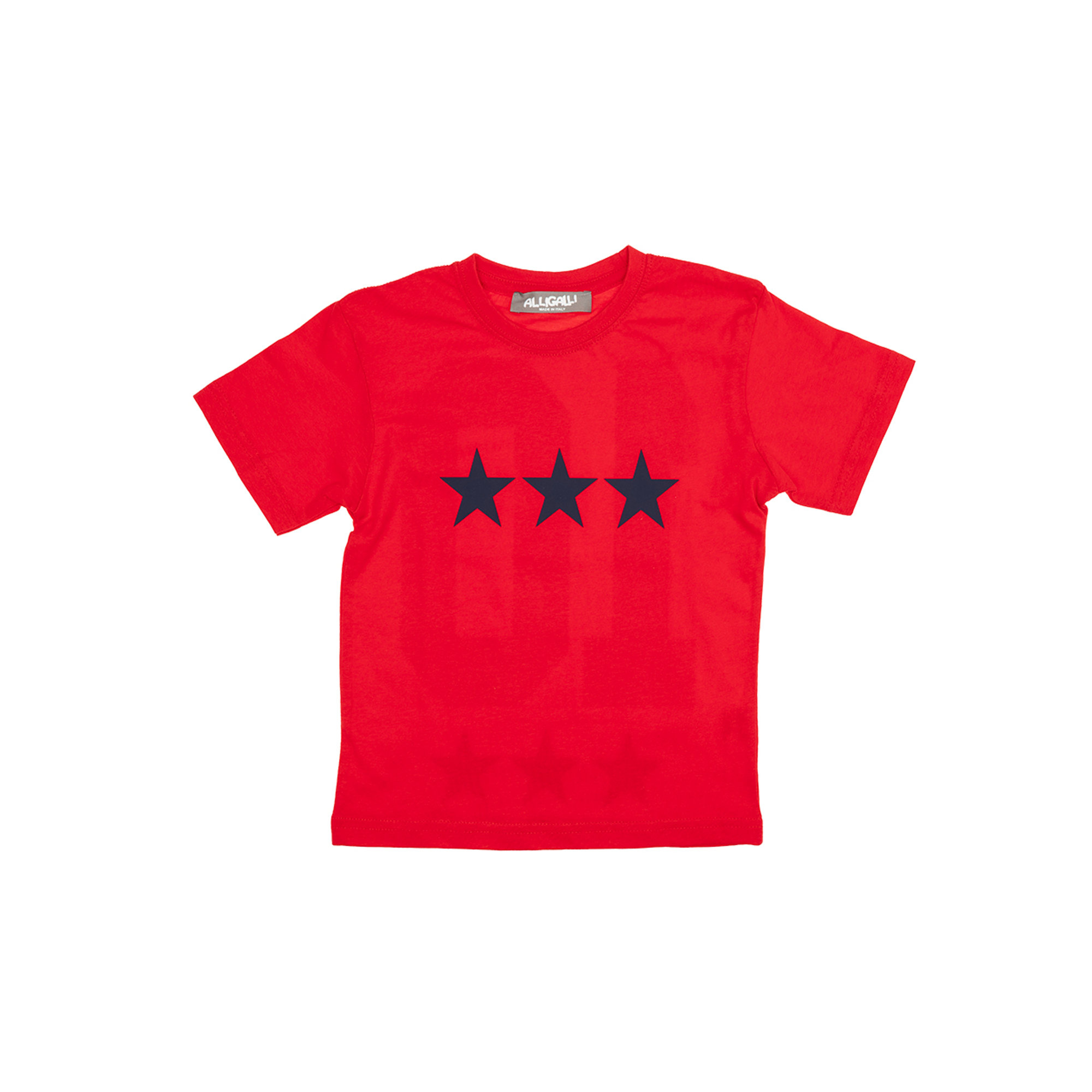T-shirt in cotone a maniche corte stelle rossa Alligalli vista0