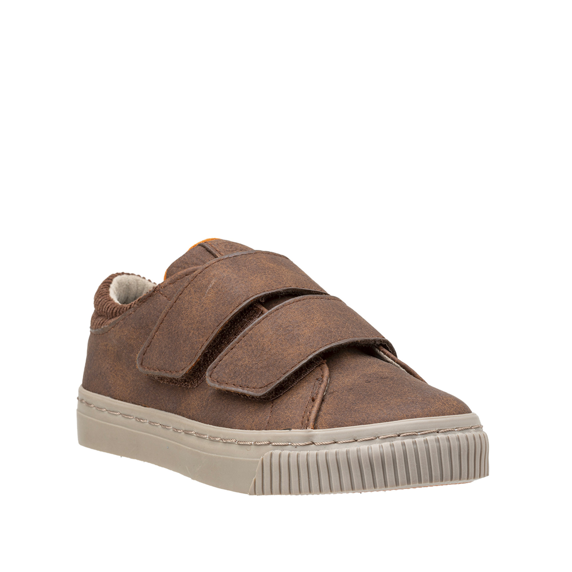 Snaeker bimbo in pelle con chiusura strap marrone Gioseppo vista1