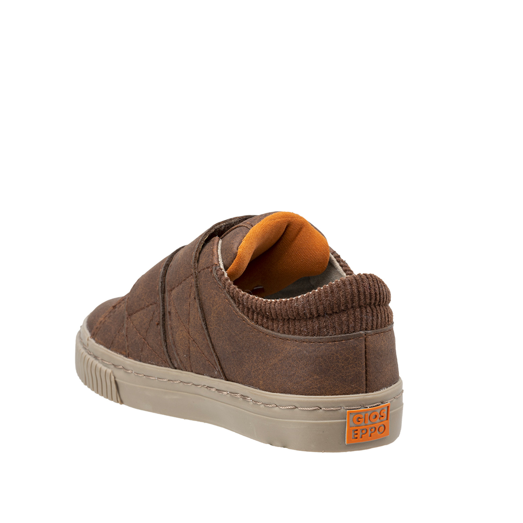 Snaeker bimbo in pelle con chiusura strap marrone Gioseppo vista2