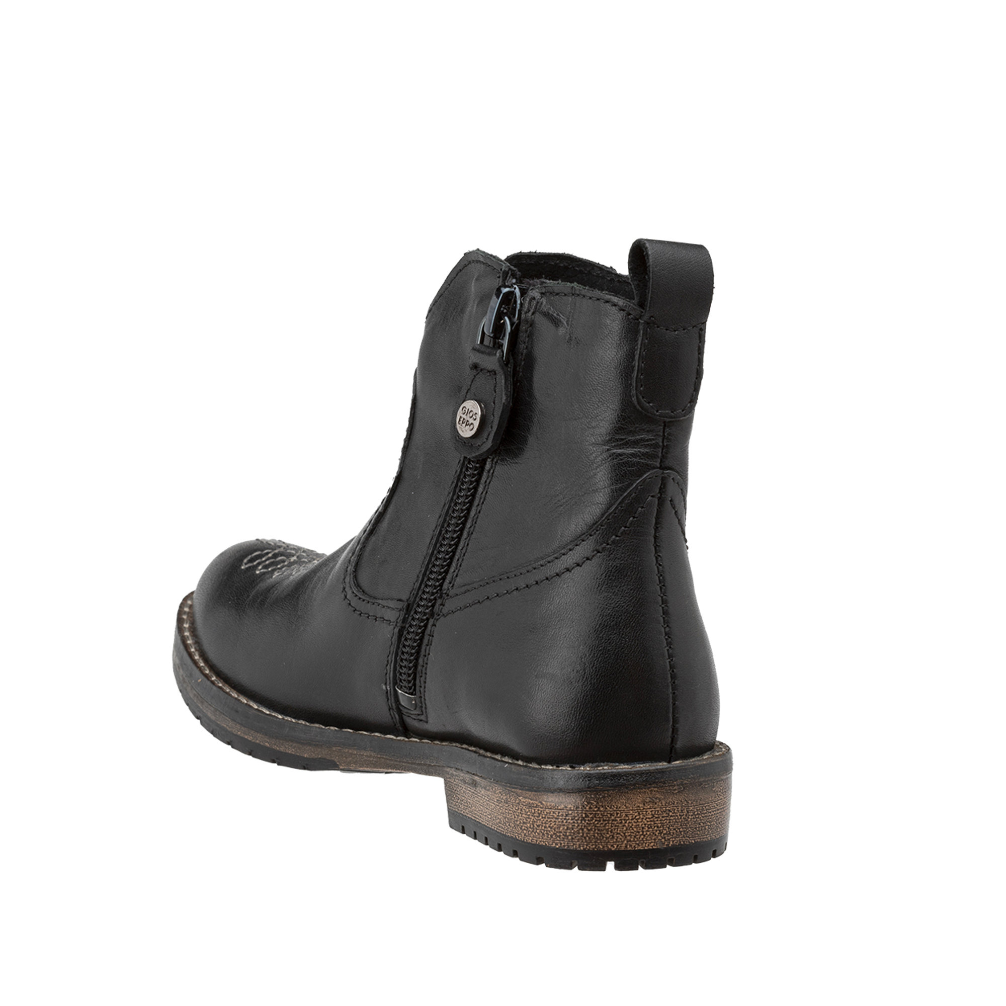 Stivaletto texano in pelle con zip laterale nero Gioseppo vista2