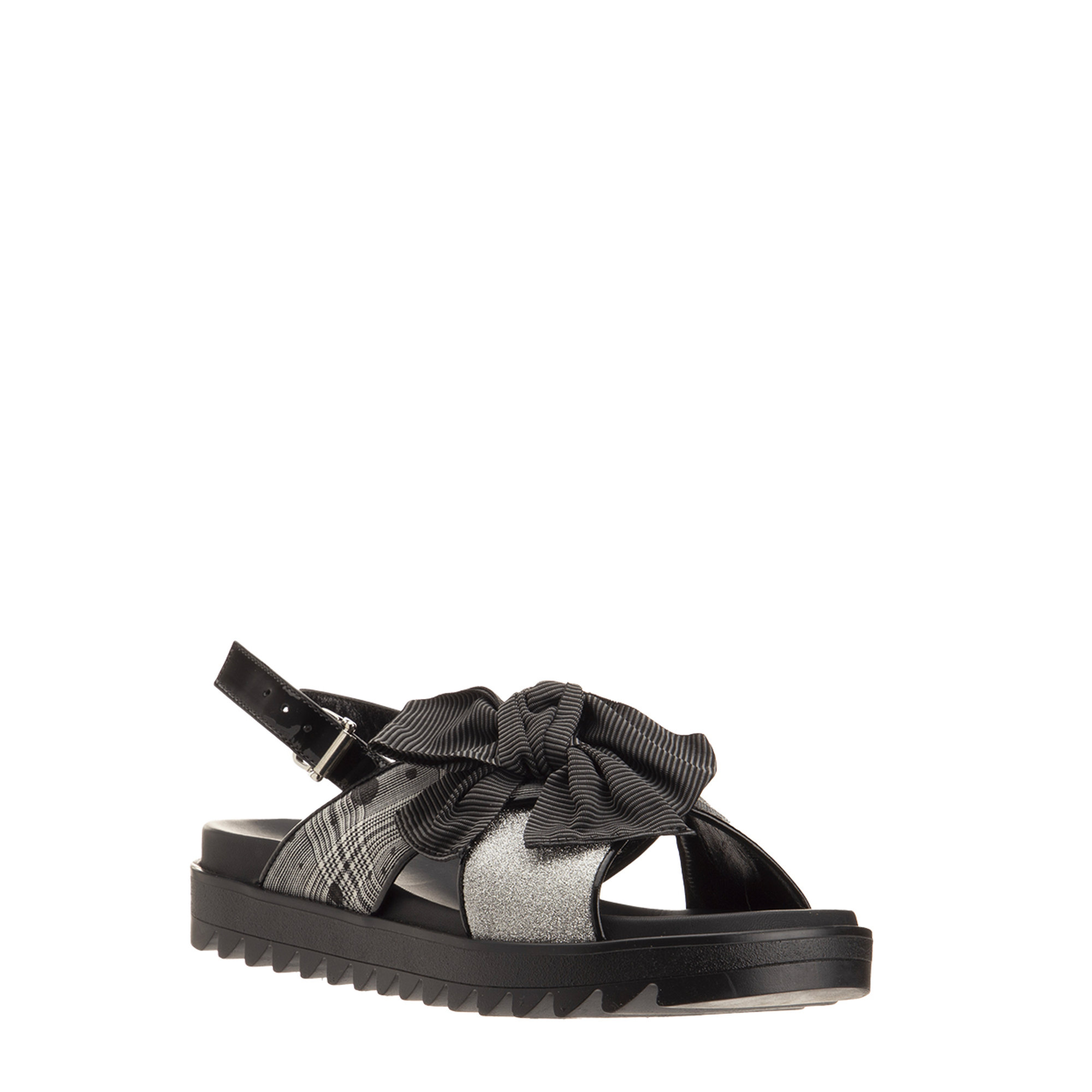 Sandalo con doppia fascia incrociata in pelle e glitter multicolor JARRETT BAMBINO vista1