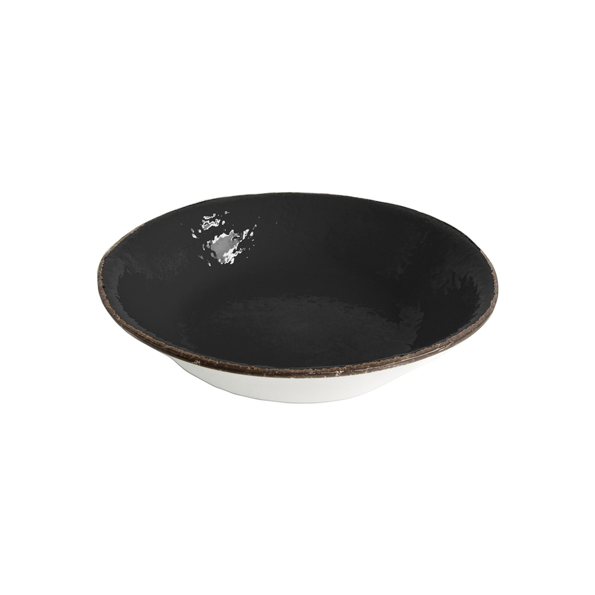 Zwarte saladeschaal cm.26 keramiek Arcucci vista0