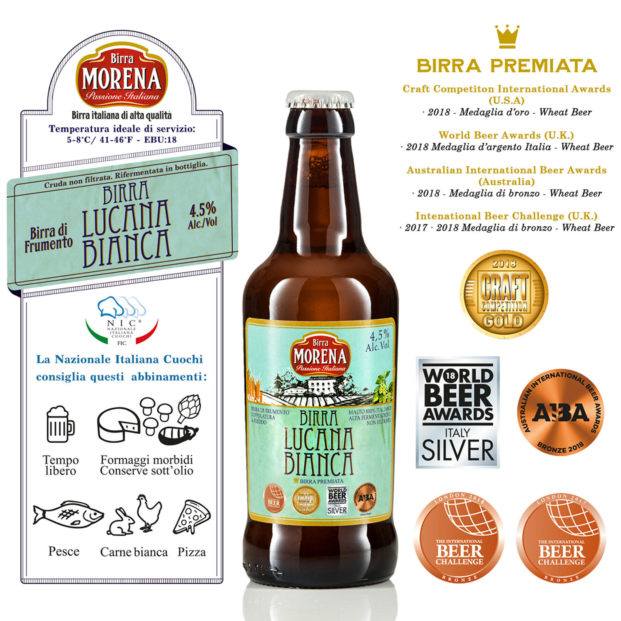 12 birre assortite 33 cl: 6 Lucana Bianca Cruda - 6 IPA 12 Luppolature Birra Morena vista1
