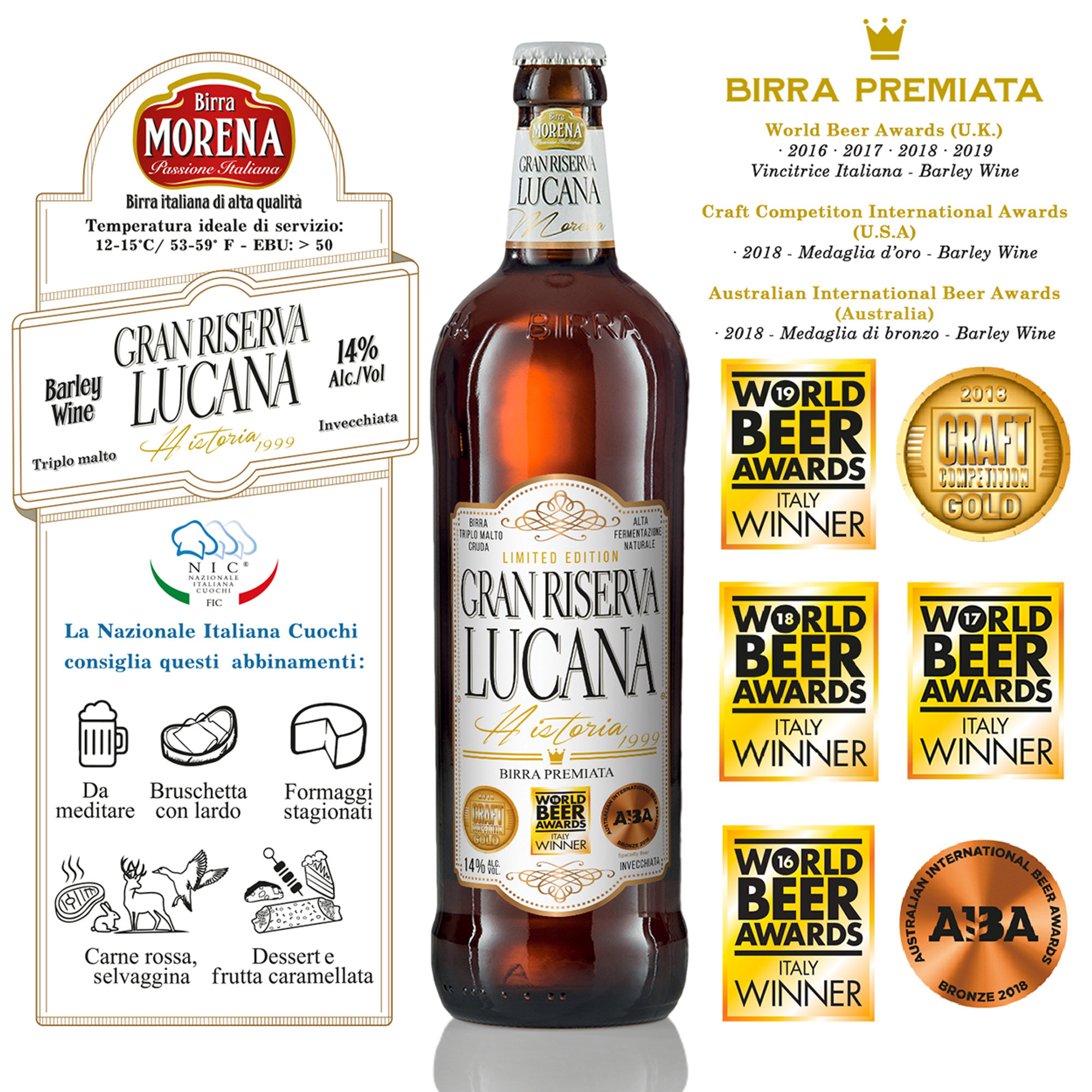 6 birre assortite 75 cl: 3 Celtica Stout Doppio Malto - 3 Gran Riserva Lucana Triplo Malto Birra Morena vista3