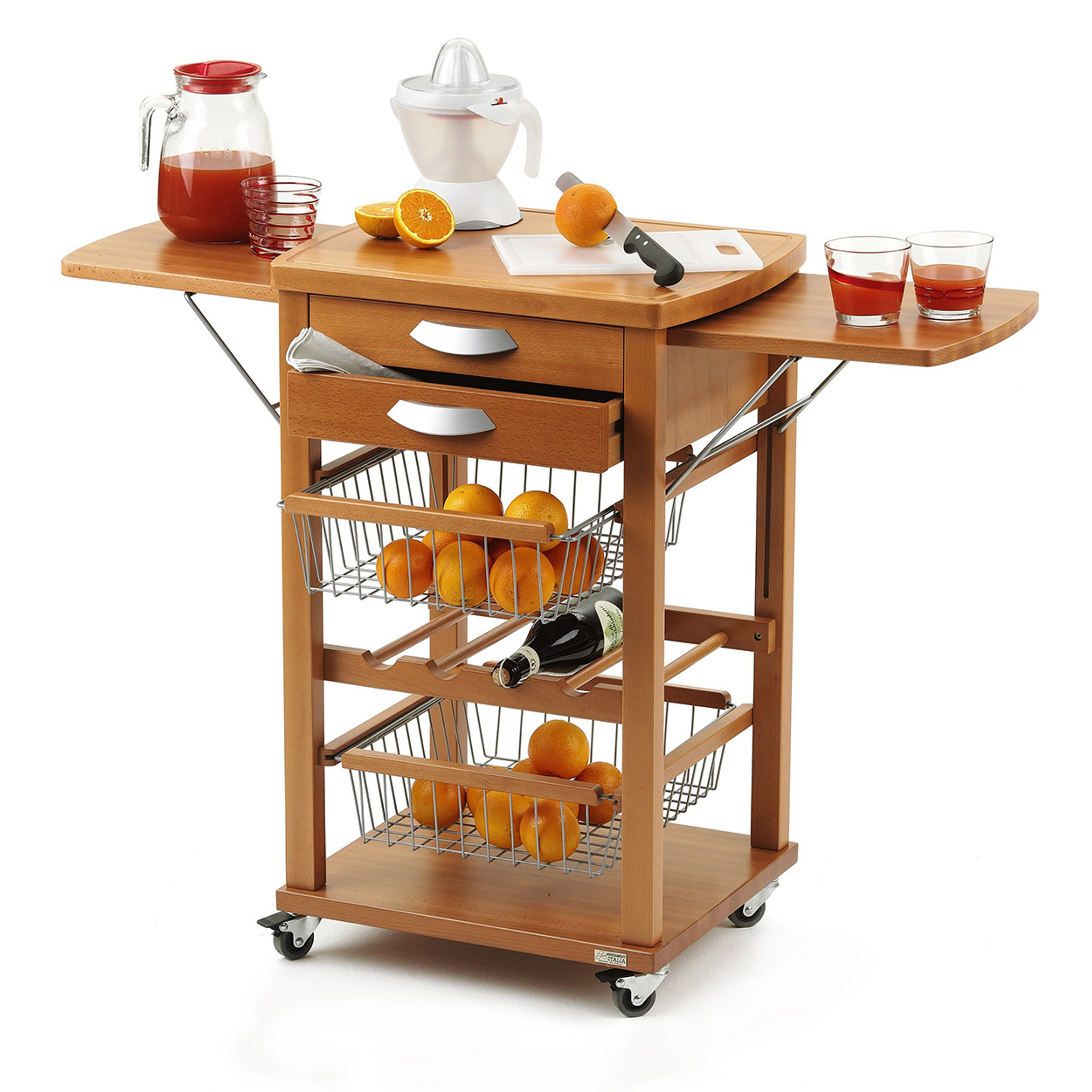 Carrello Cucina GASTONE, ciliegio Arredamenti Italia vista2