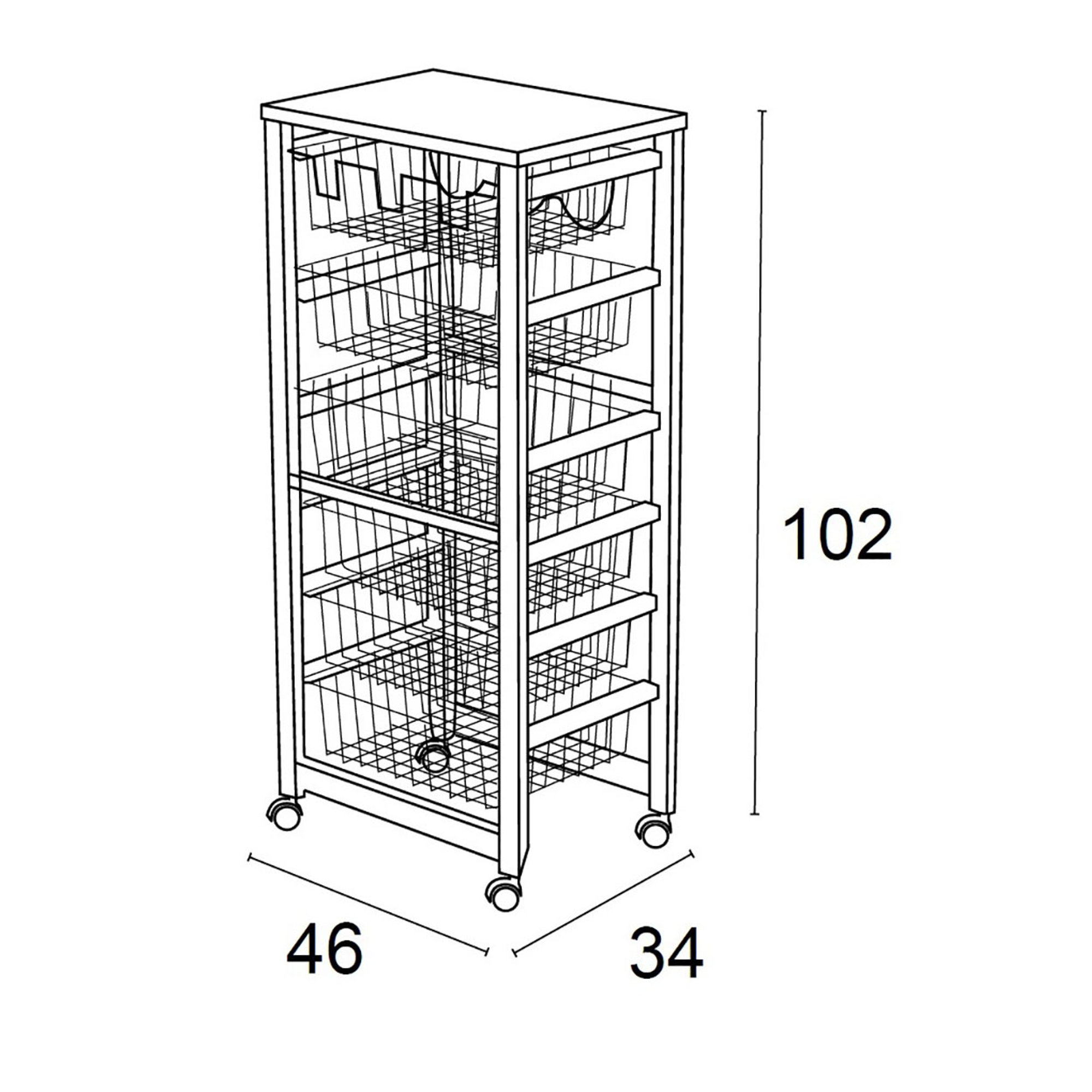 Carrello Cucina GUSTAVO, ciliegio Arredamenti Italia vista4