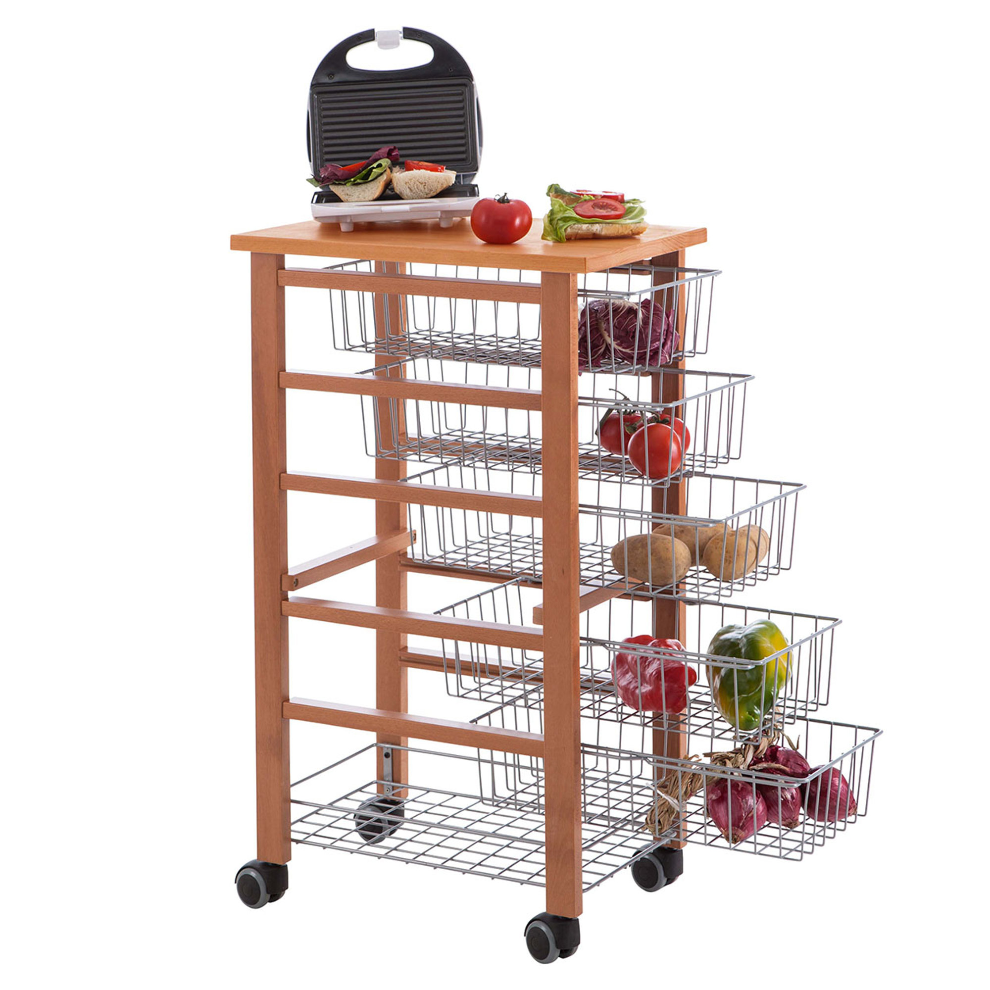 Carrello Cucina OLIVER, ciliegio Arredamenti Italia vista1