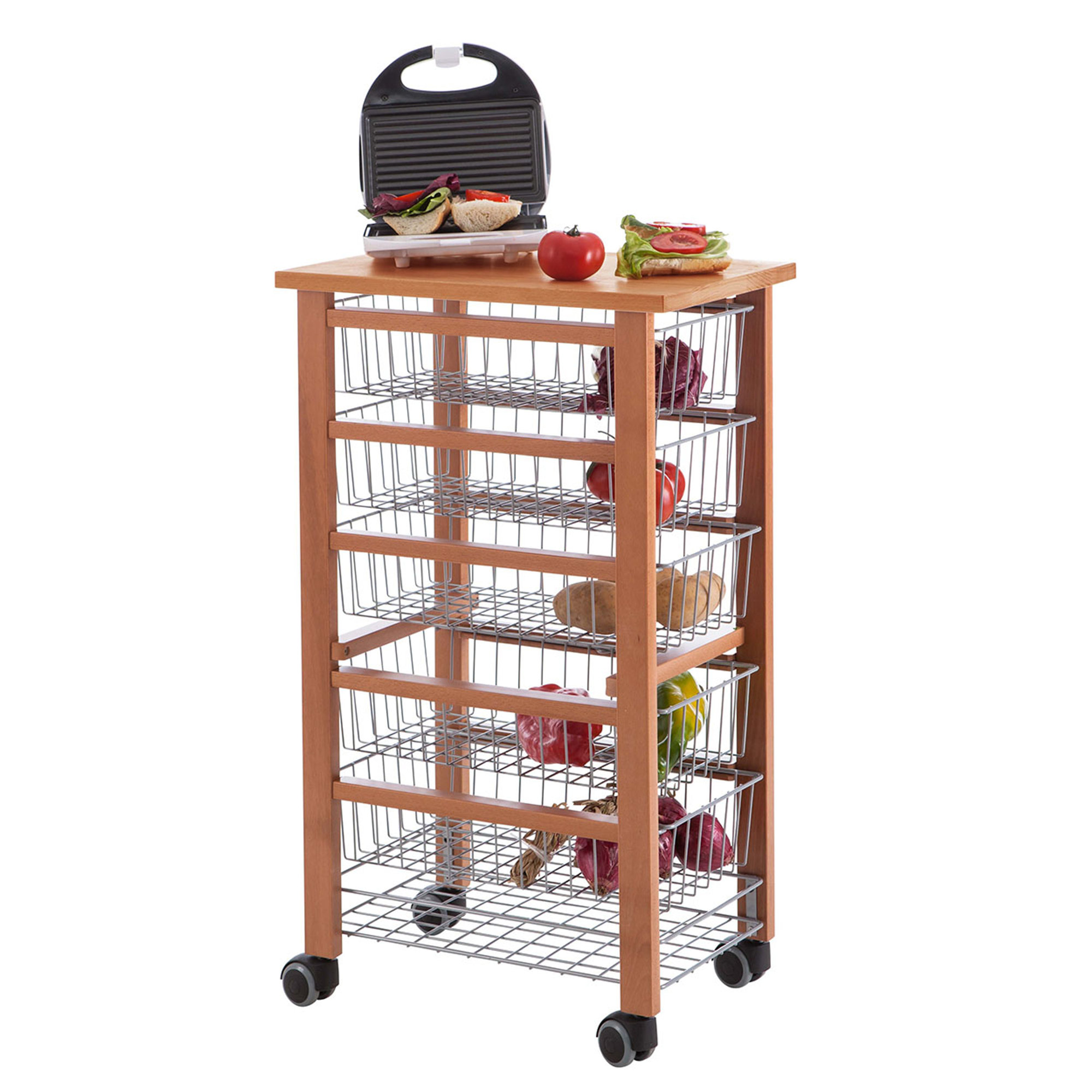 Carrello Cucina OLIVER, ciliegio Arredamenti Italia vista2