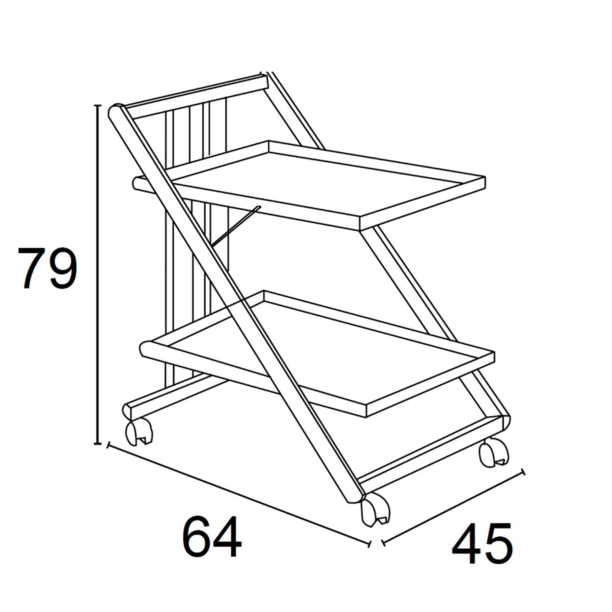 Carrello Portavivande SIMPATY, ciliegio Arredamenti Italia vista4