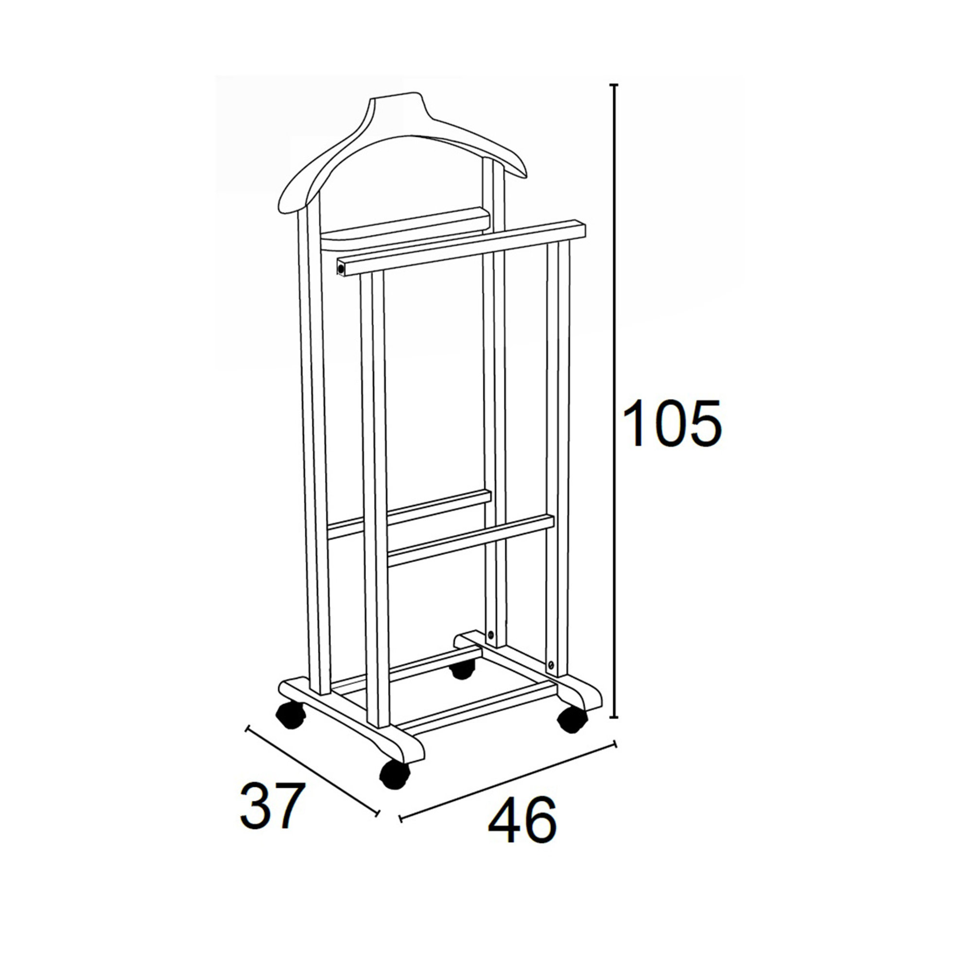 Indossatore per camera da letto MIRANO, bianco Arredamenti Italia vista4