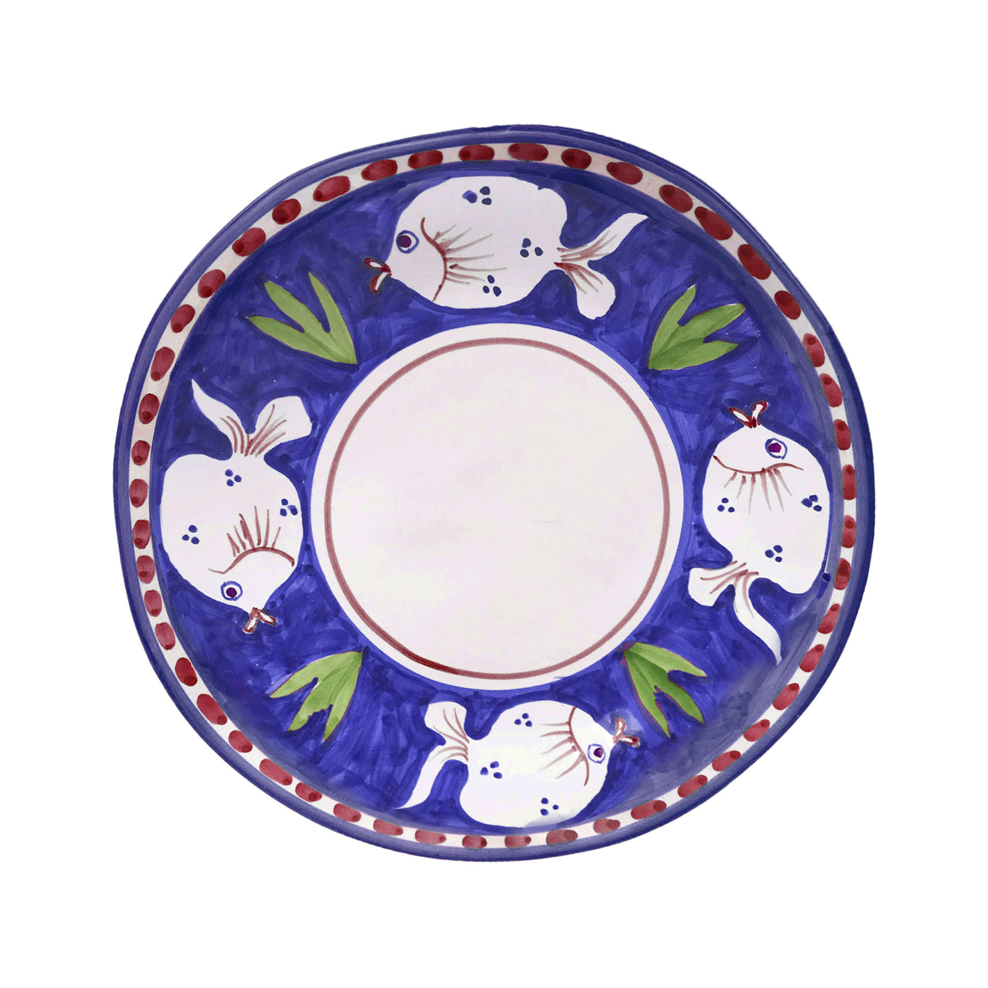 poiseidone blu vassoio tondo 38 cm Arcucci dipinto a mano vista0