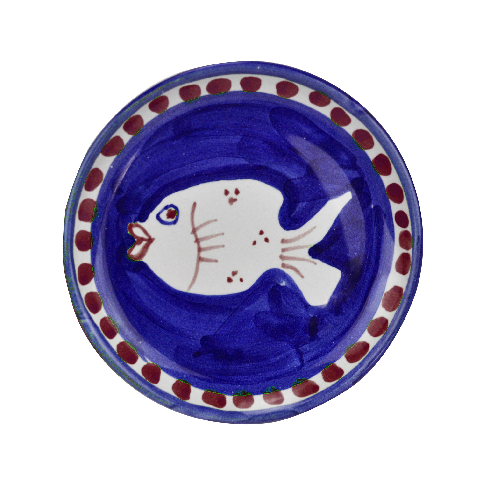poiseidone blu piattino pane ø17 cm Arcucci dipinto a mano vista0