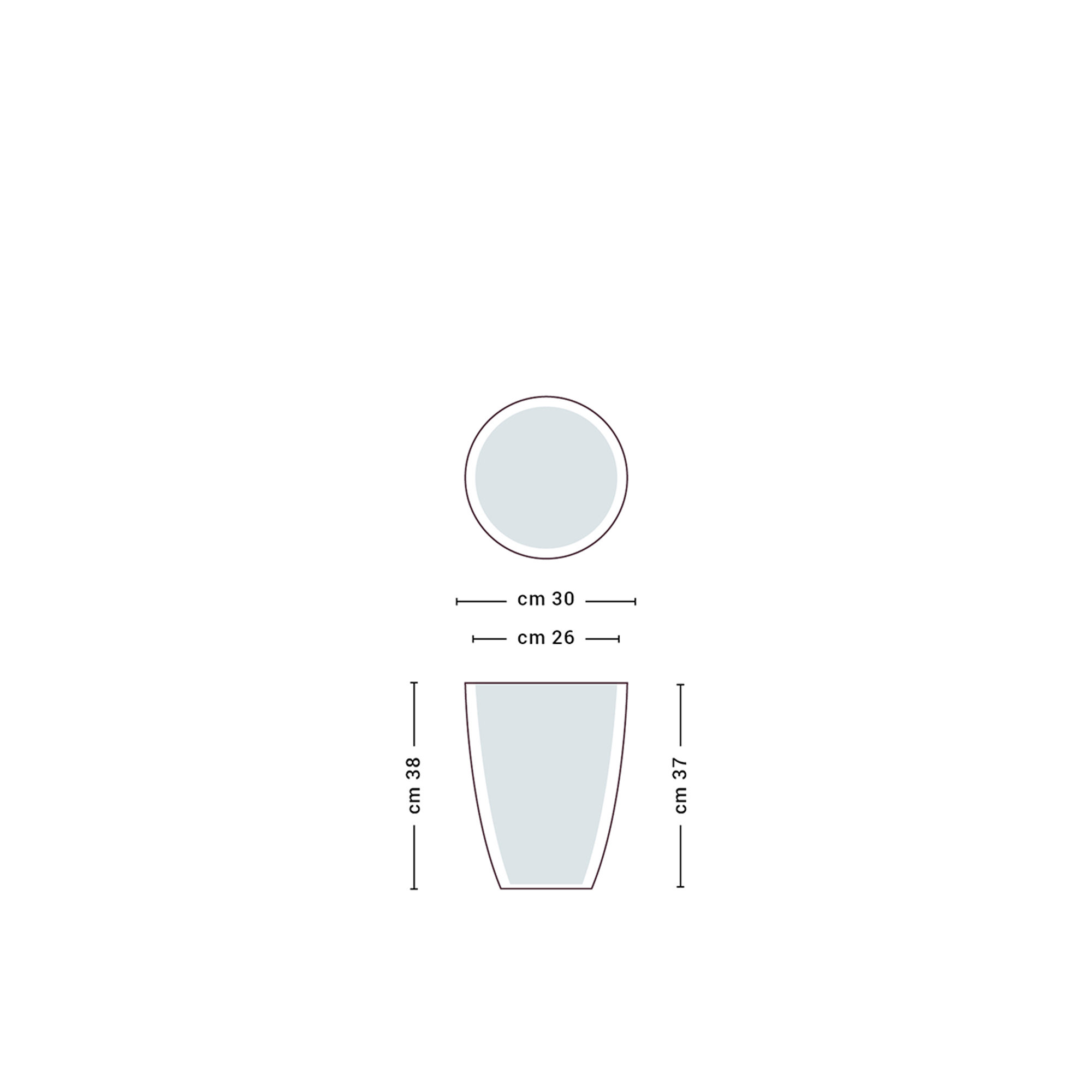 Vaso ADONE ROUND PURPLE 30x38 Monacis vista1