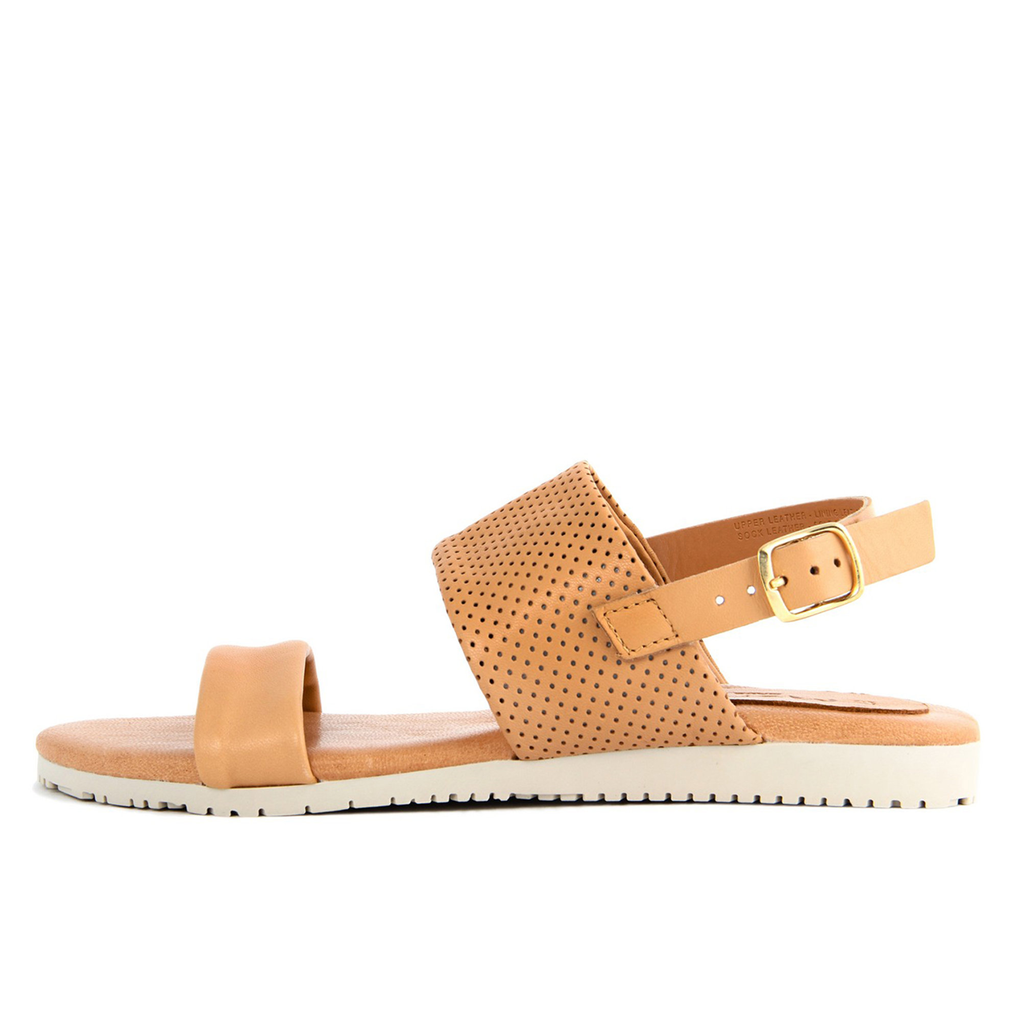 Sandali con listini in pelle e trama puntinata cuoio Mariella Scarpe vista6