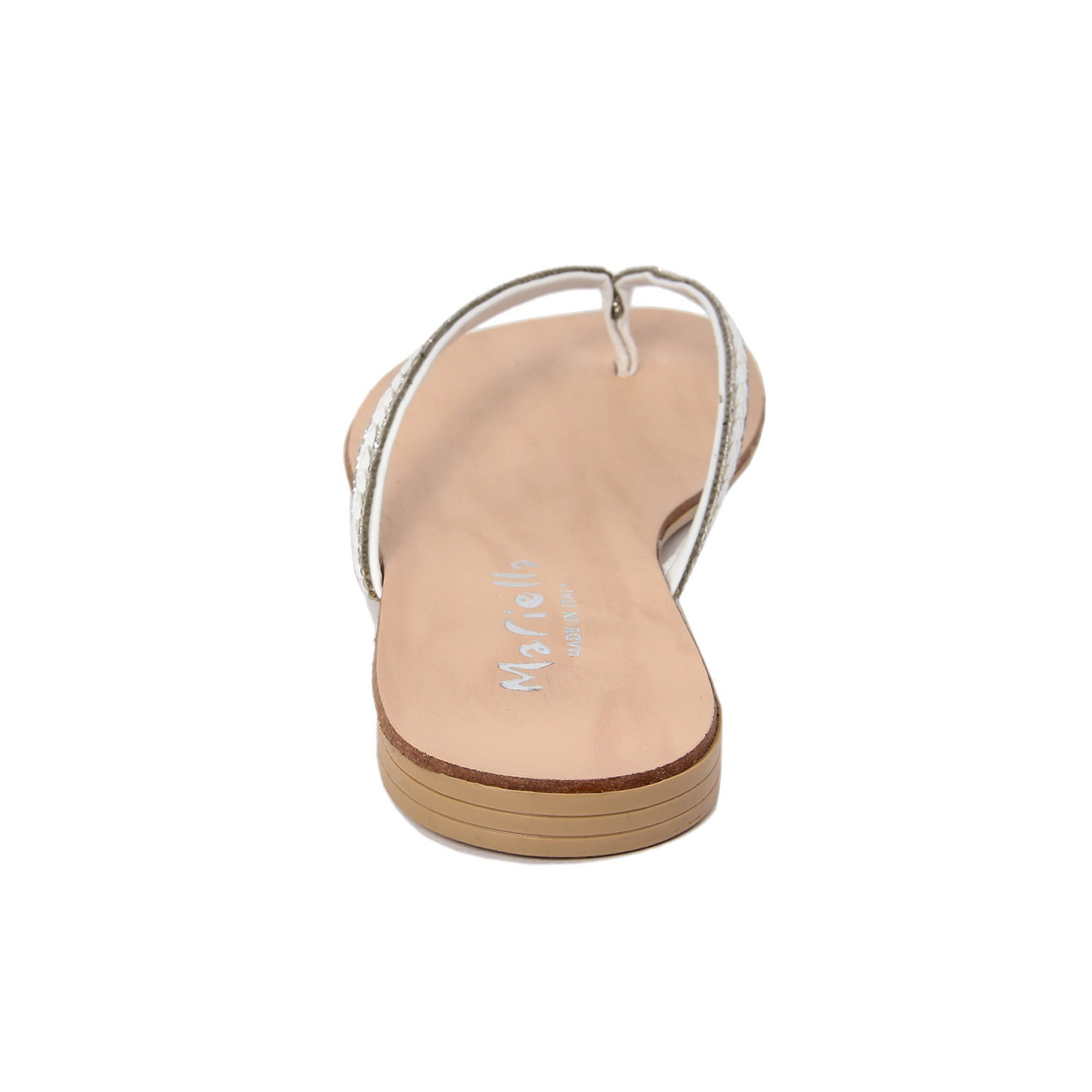 Ciabatte infradito con pietre a contrasto bianche Mariella Scarpe vista4
