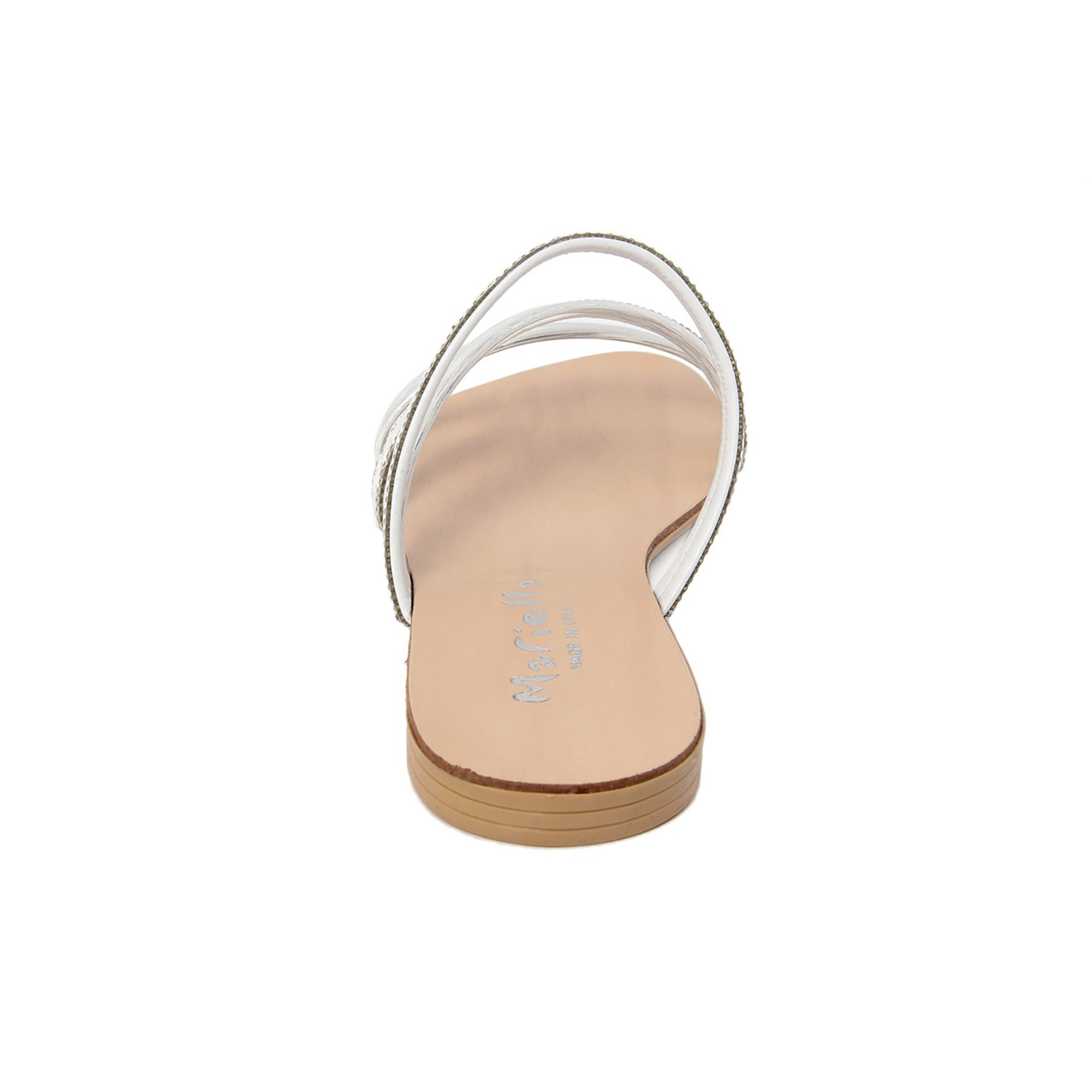 Ciabbette con fascette e cristalli a contrasto bianche Mariella Scarpe vista3
