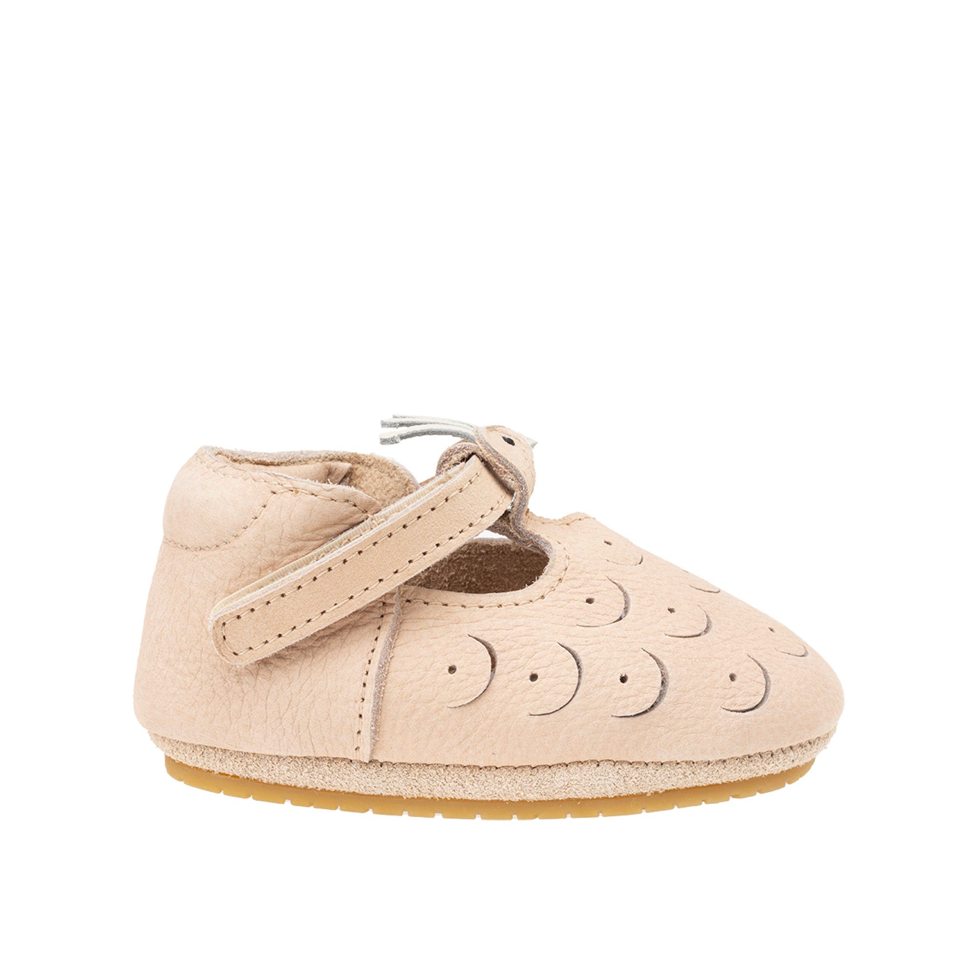 Scarpine neonato in pellel avorata con pavone Scarpe Neonato vista5