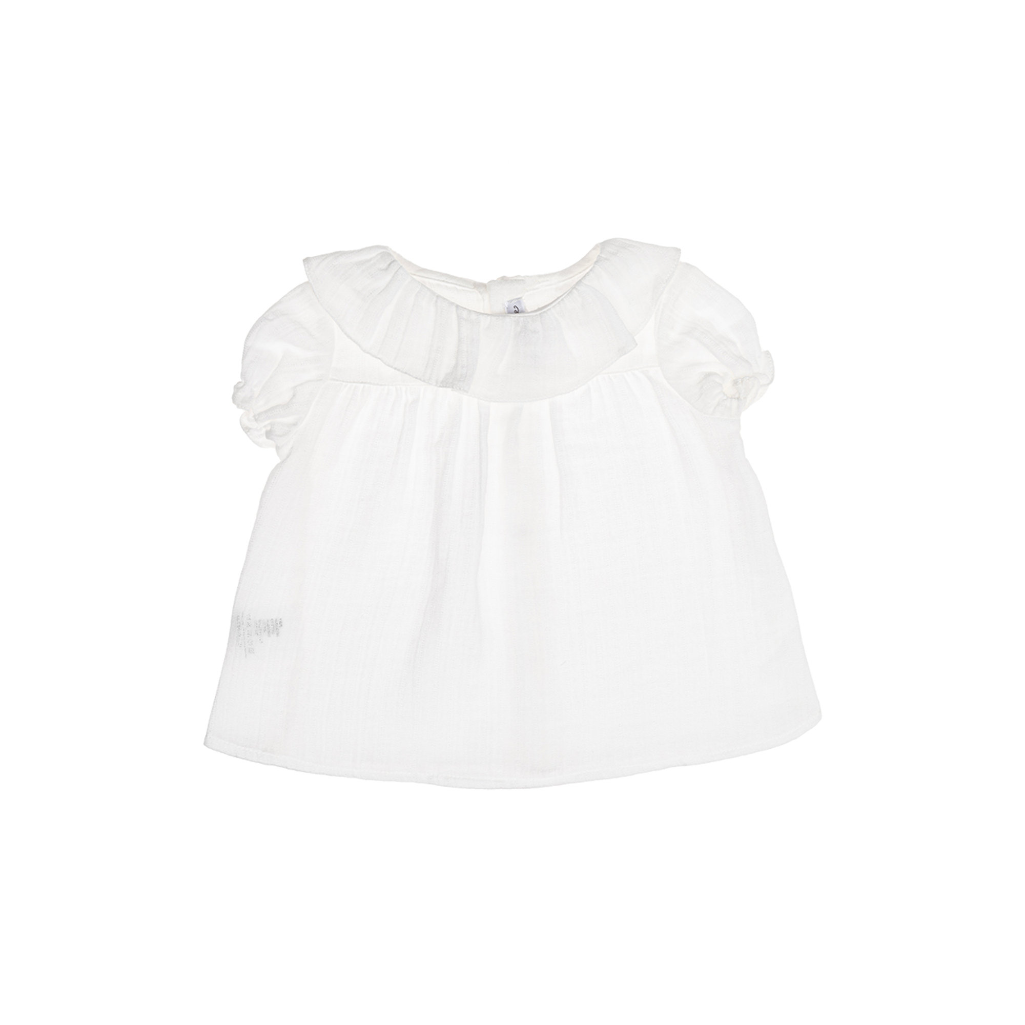 Blusa in cotone bianca con colletto Abbigliamento Neonato vista0