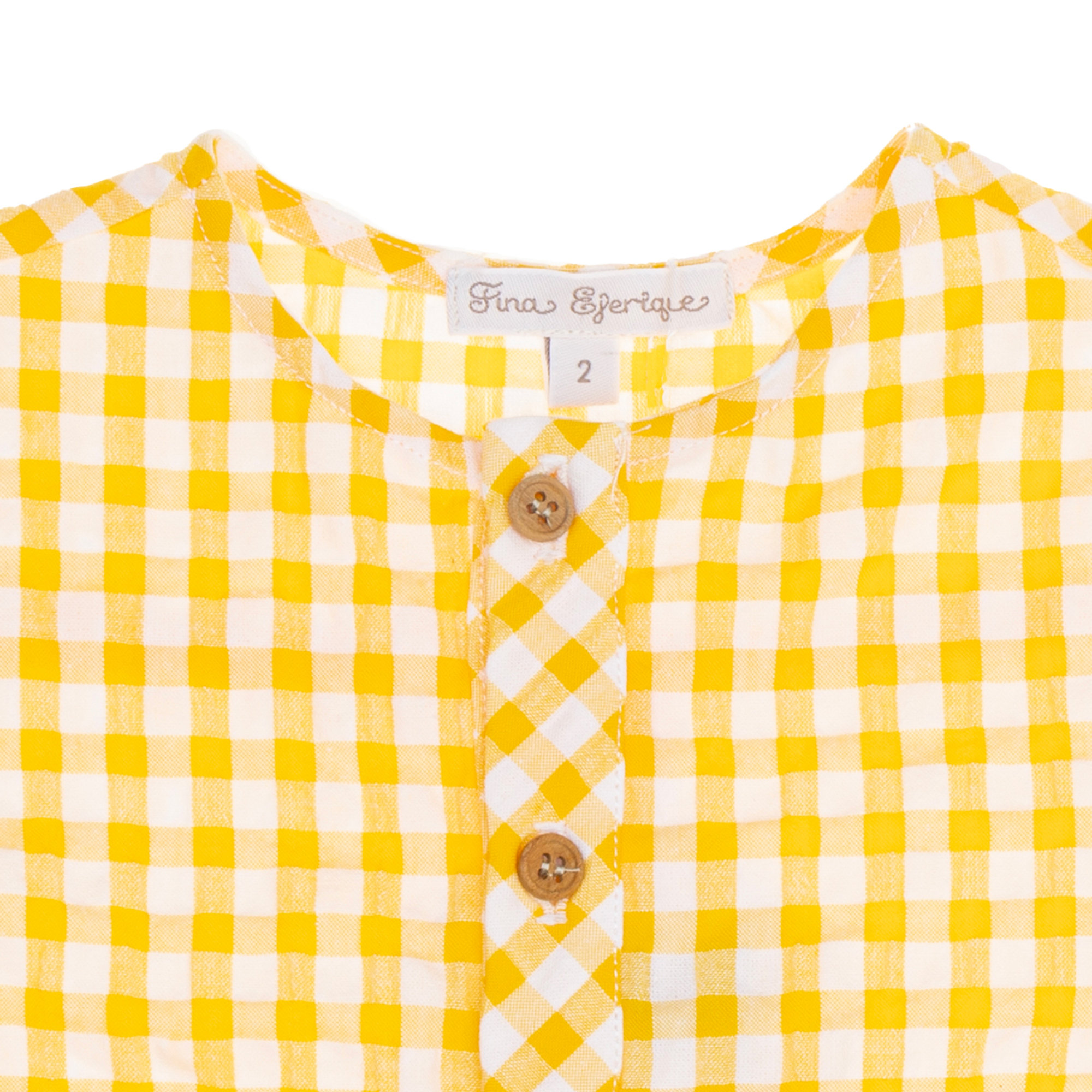 Camicia a quadri con maniche lunghe gialla Abbigliamento Neonato vista1