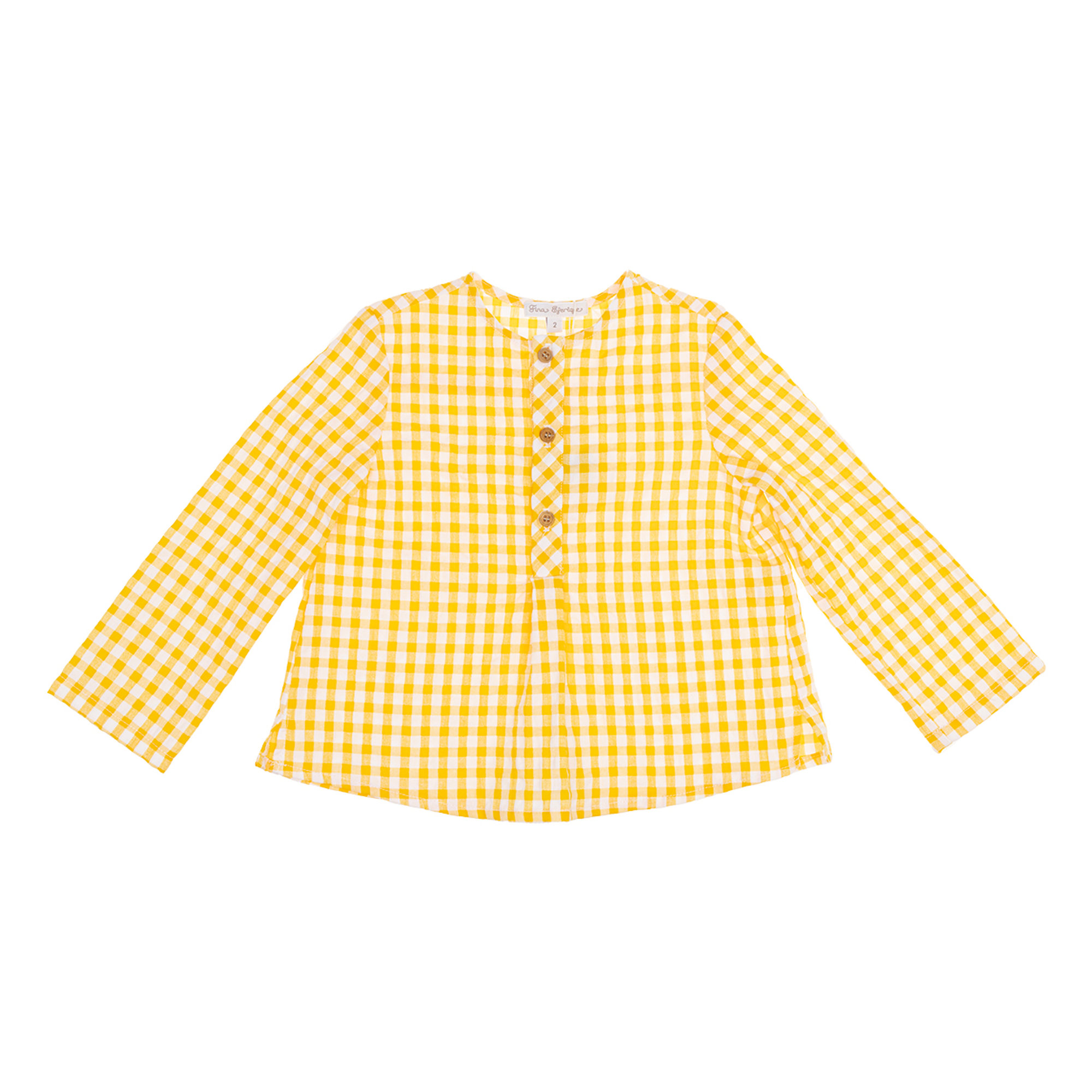 Camicia a quadri con maniche lunghe gialla Abbigliamento Neonato vista0