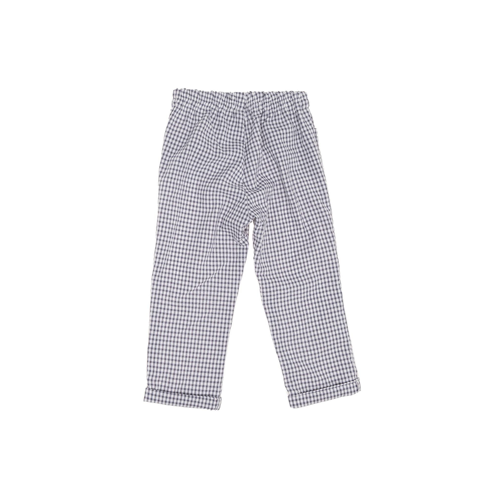 Pantalone lungo in cotone con fantasia check multicolor Abbigliamento Neonato vista1