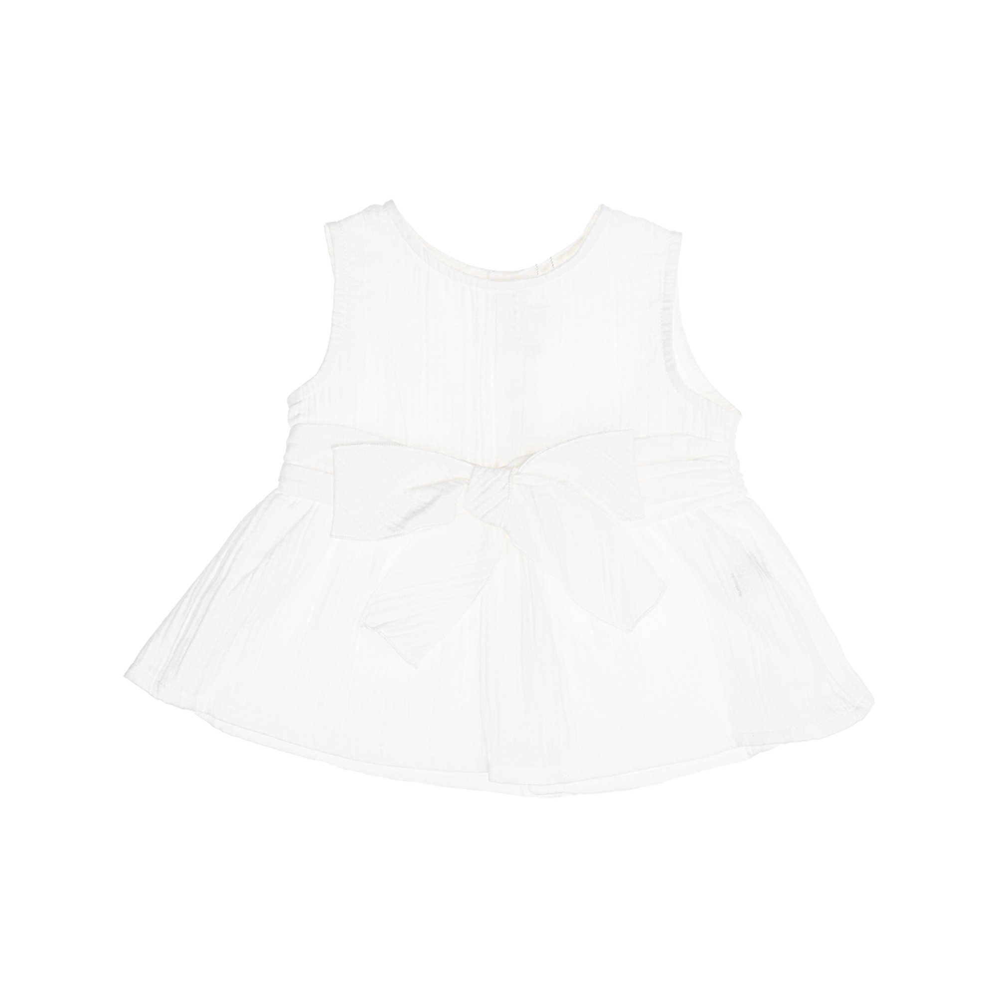 Blusa senza maniche con fiocco bianca Abbigliamento Neonato vista0
