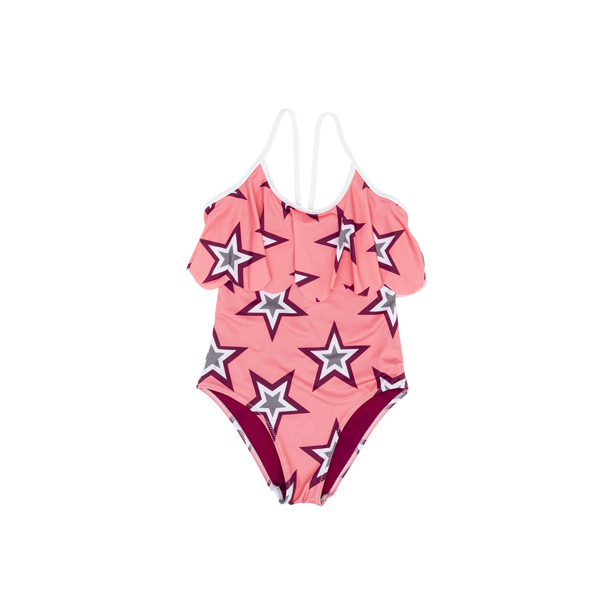 Costume intero conn frappa con fantasia stelle Le mosche in bianco vista0