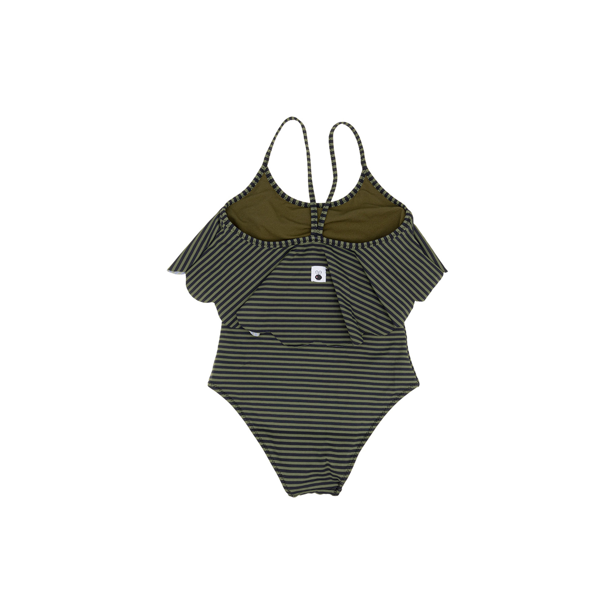 Costume intero conn frappa con fantasia rigata multicolor Le mosche in bianco vista2