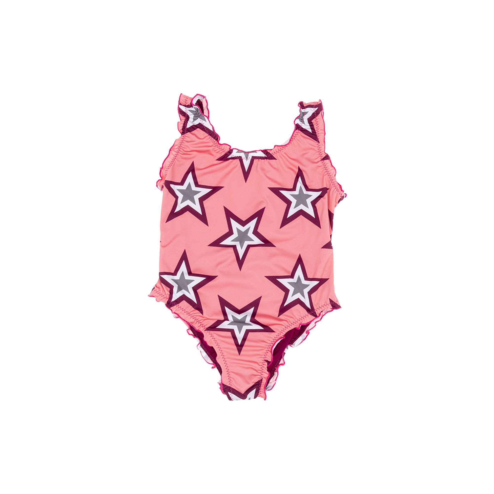 Costume intero con stelle all over multicolor Le mosche in bianco vista0