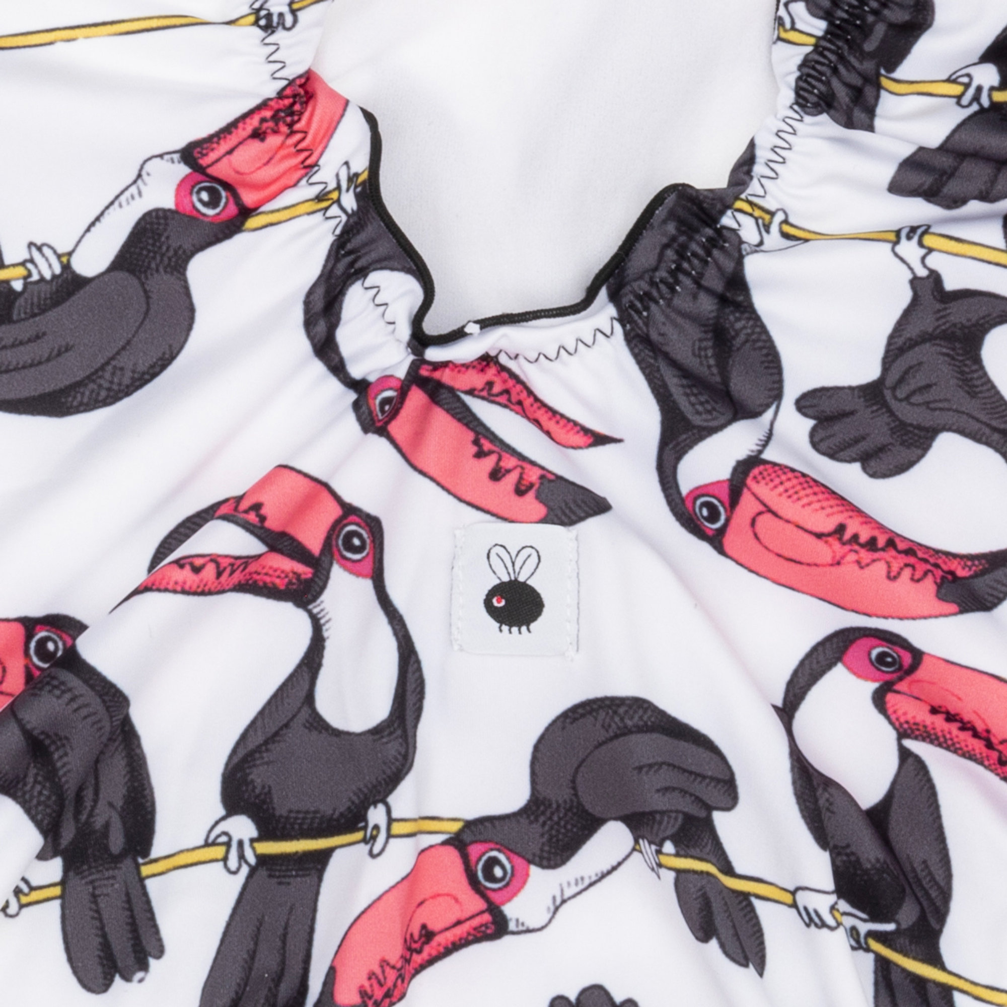 Cotume intero bimba fantasia tucano multicolor Le mosche in bianco vista2