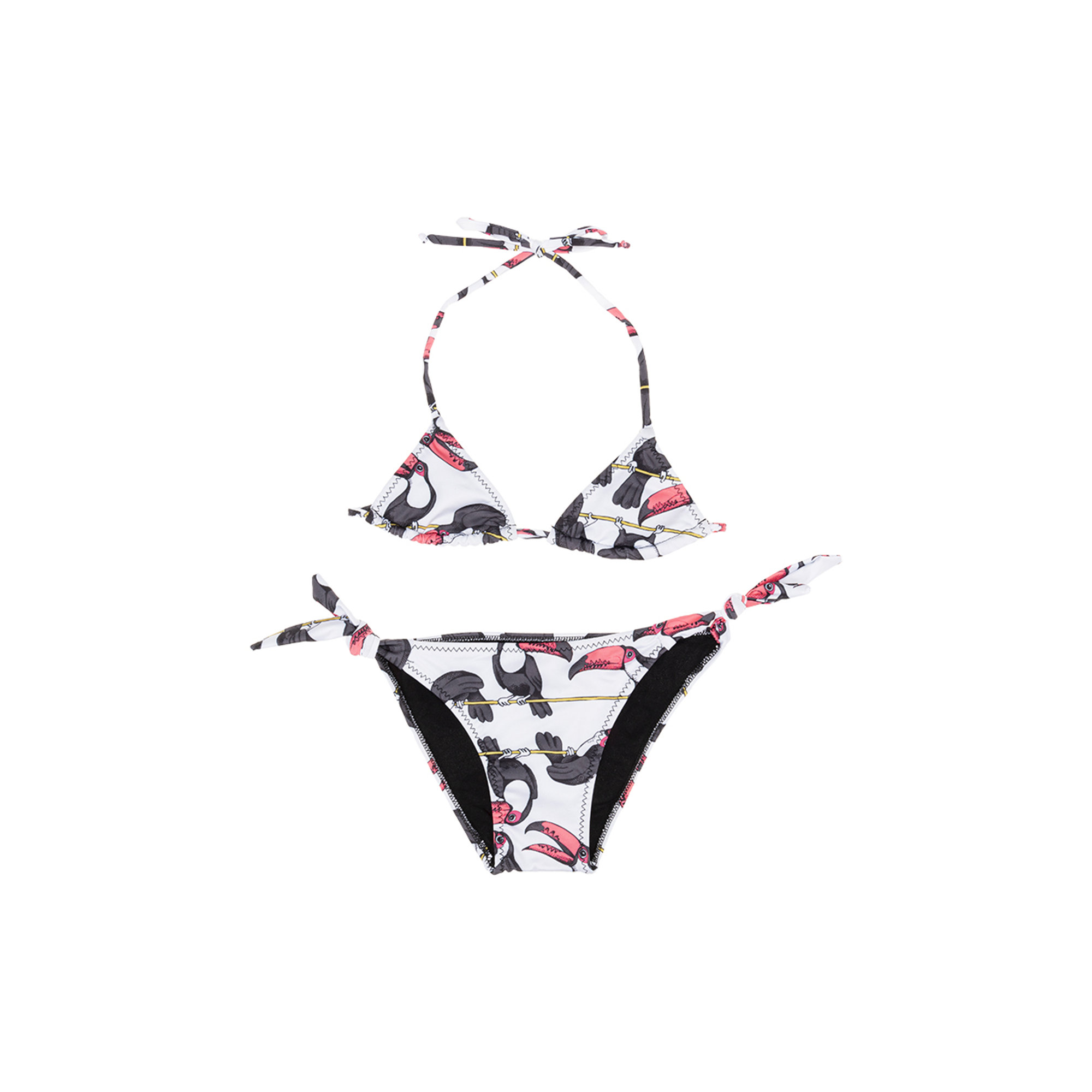 Bikini con triangolo tucano Le mosche in bianco vista3