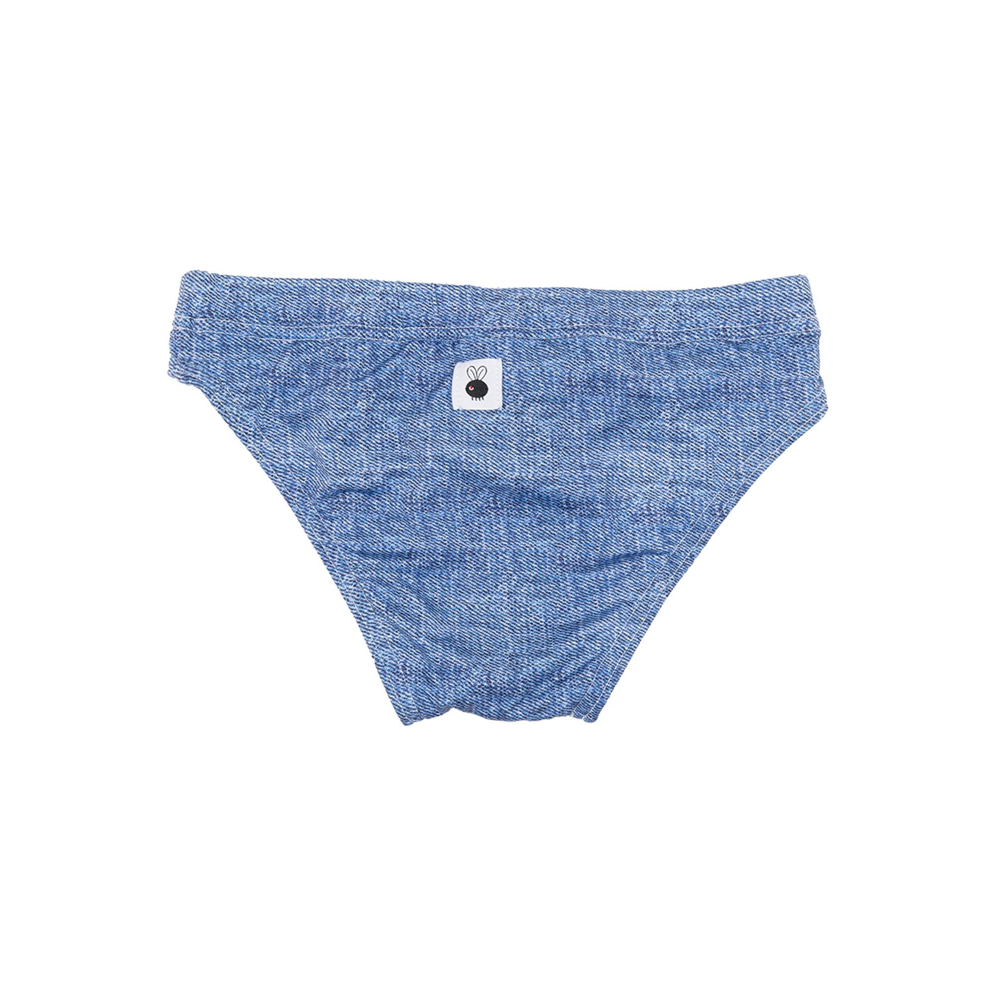 Slip mare in tessuto color jeans Le mosche in bianco vista1